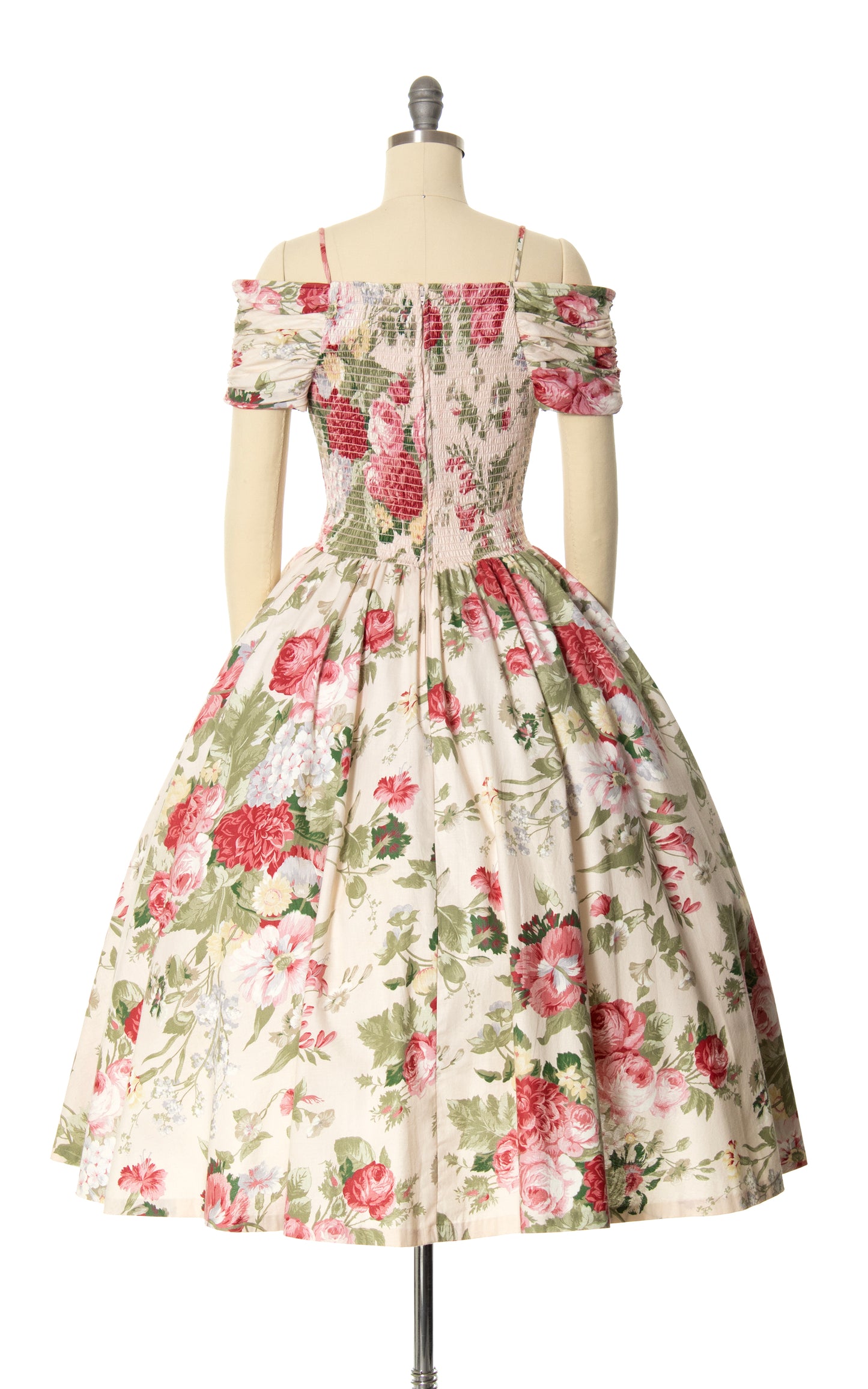 1980s KARIN STEVENS Romantic Floral Dress | x-small/small