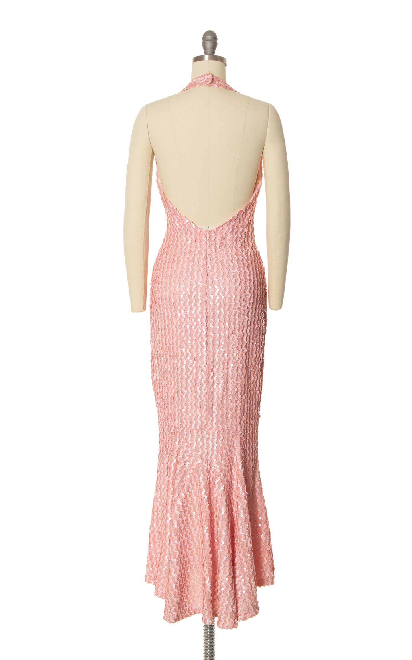 1970s Pink Sequin Mermaid Dress | x-small/small