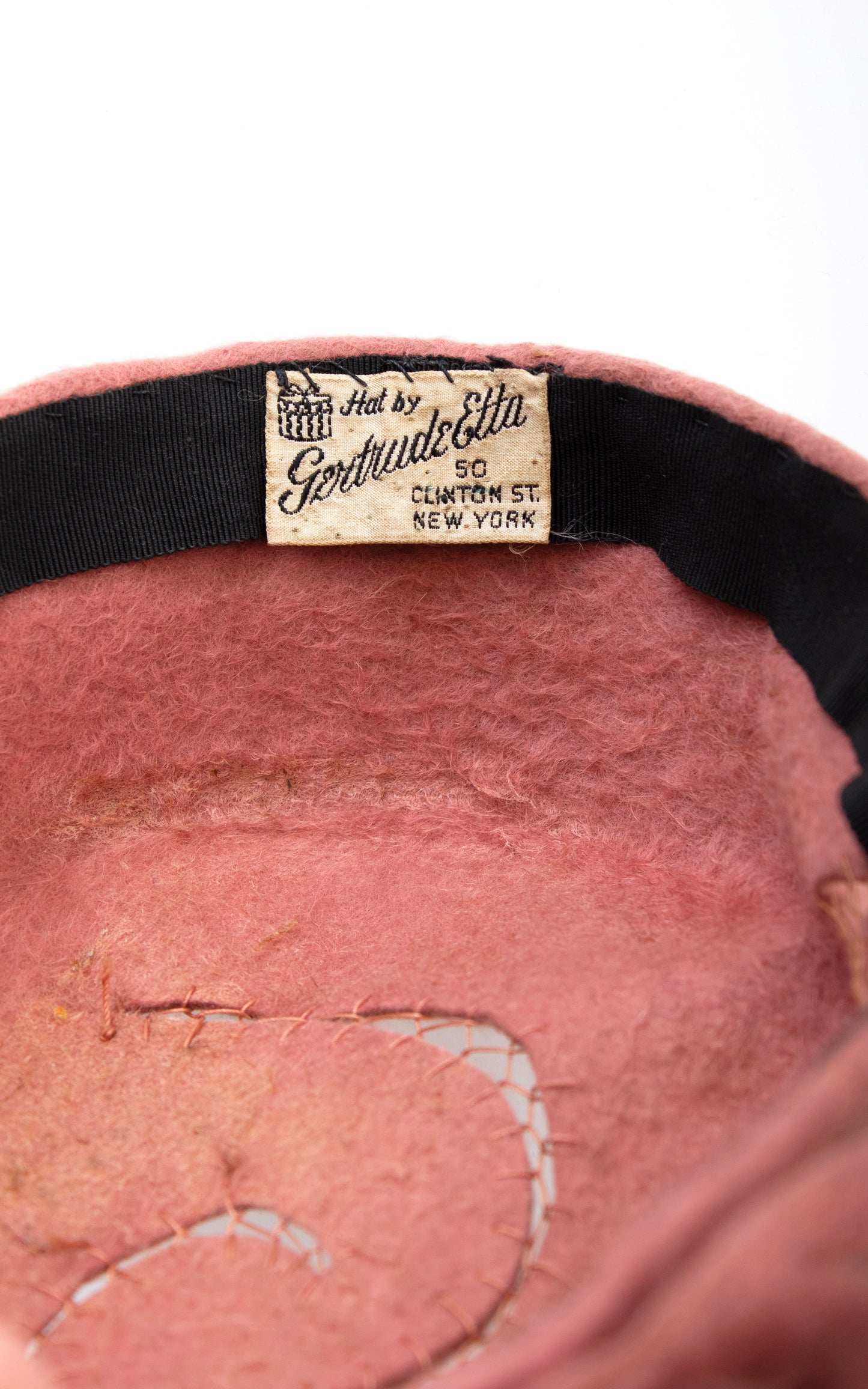 1940s Dusty Rose Bow Wool Felt Hat