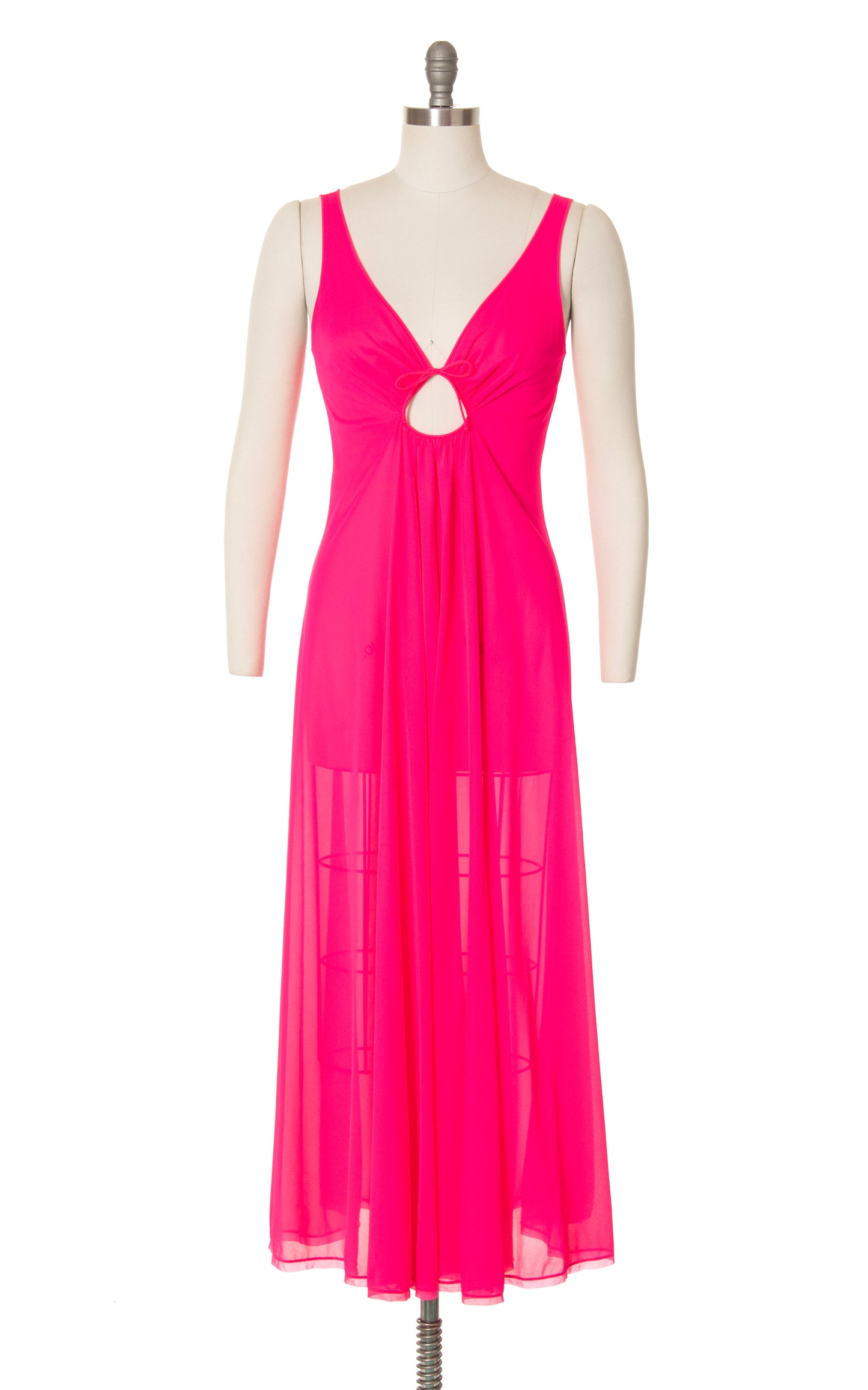 1970s Neon Hot Pink Nightgown | small/medium/large