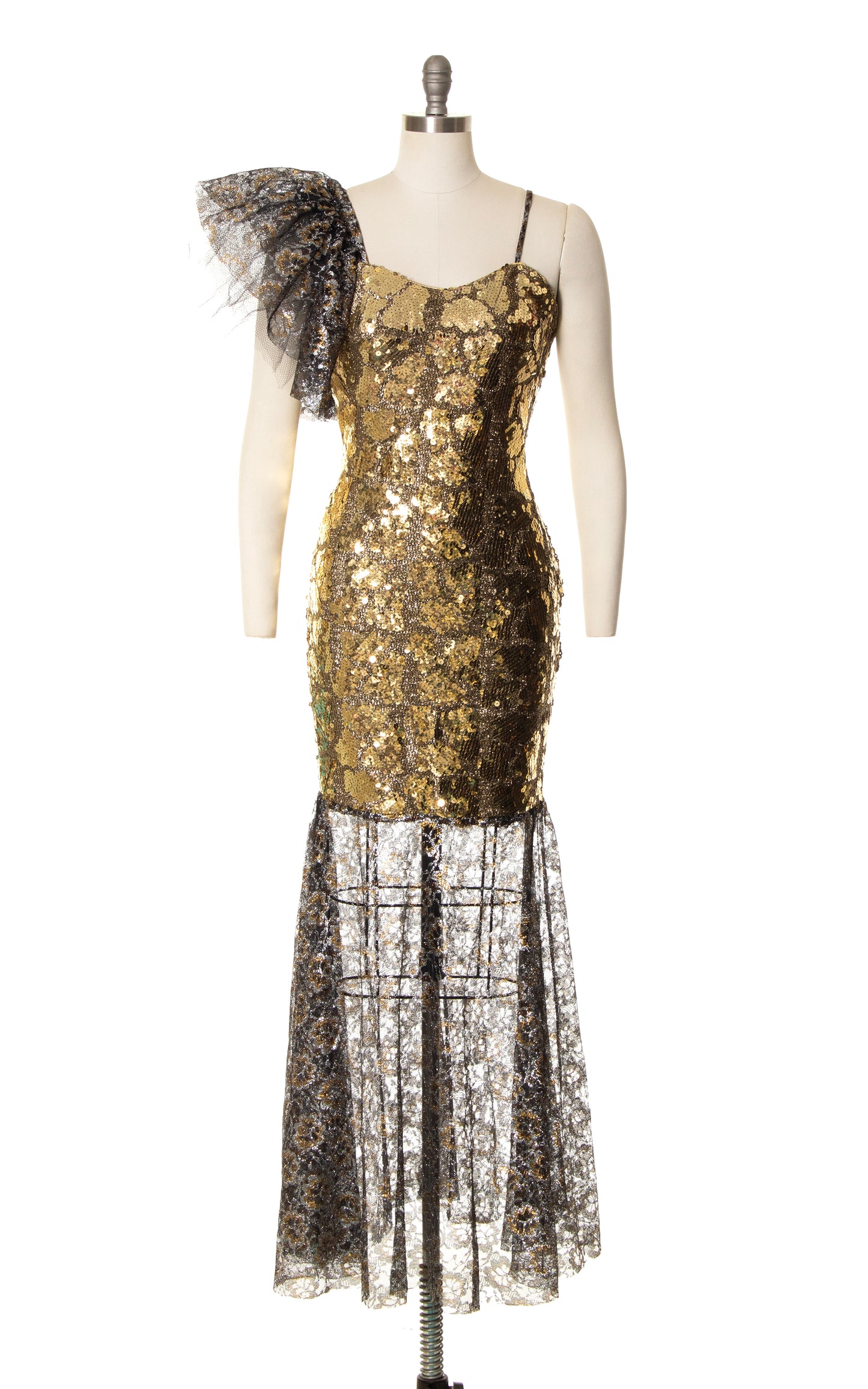 1980s Gold Sequin Mermaid Dress | small/medium