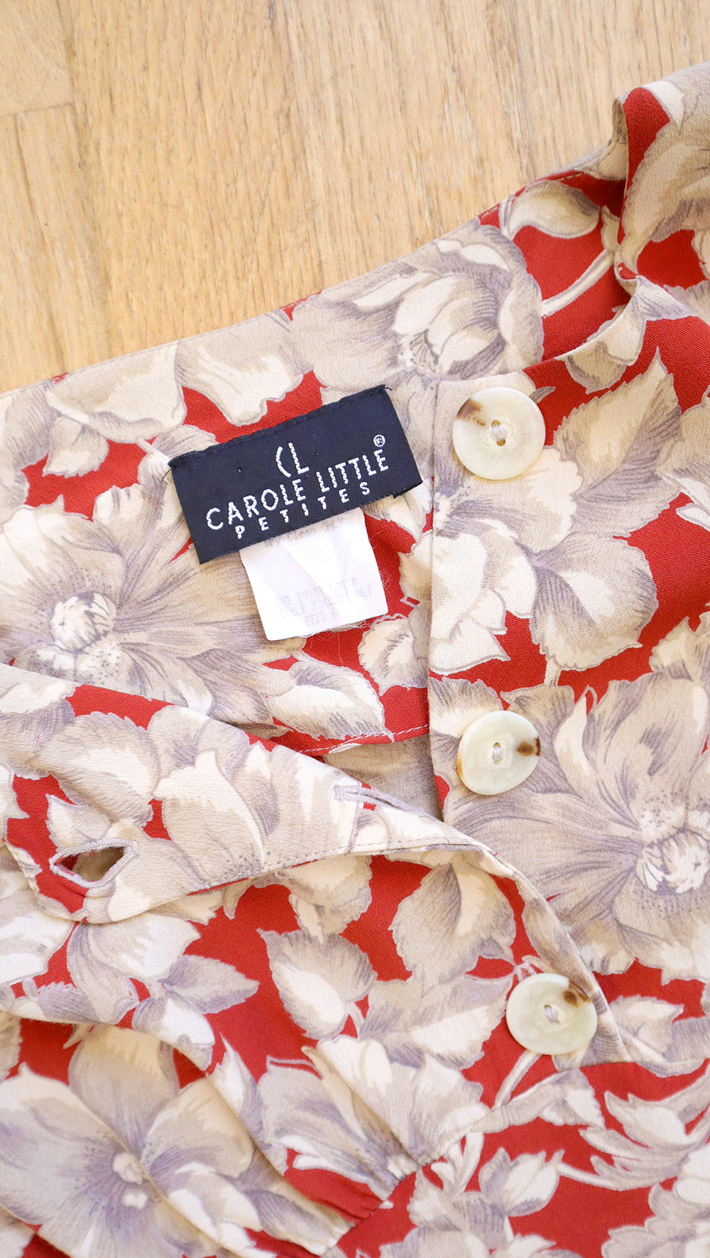 1980s CAROLE LITTLE Floral Rayon Pant Suit | small/medium