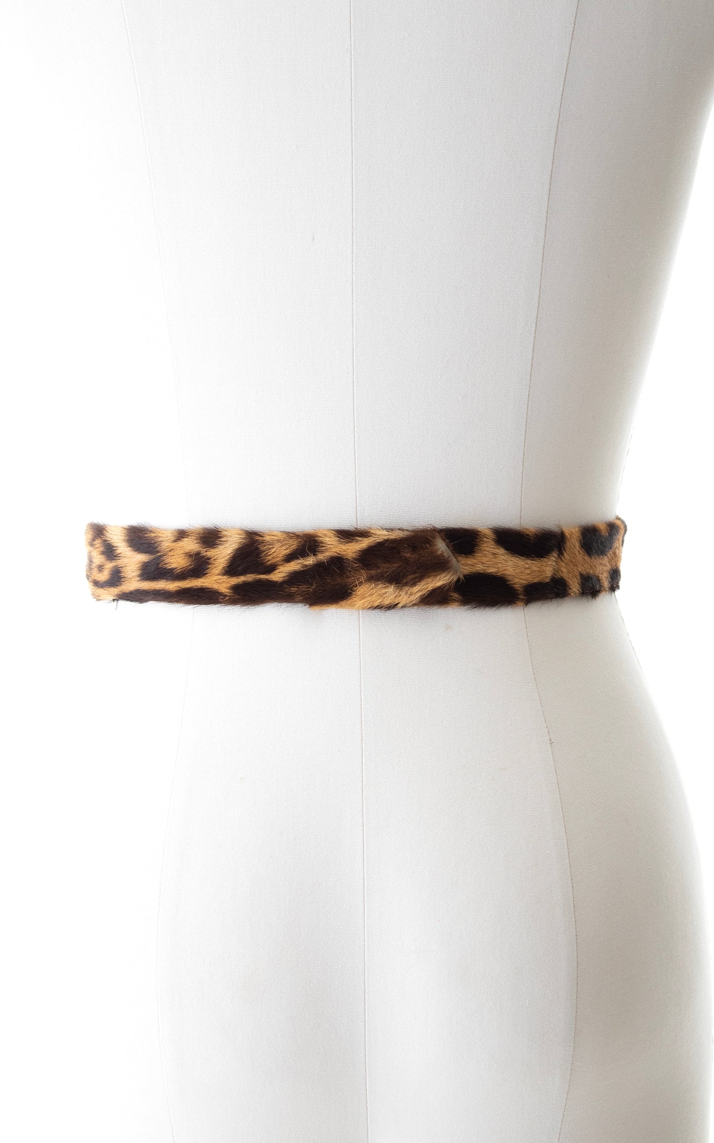 1950s Leopard Print Horse Hair Cinch Belt | medium