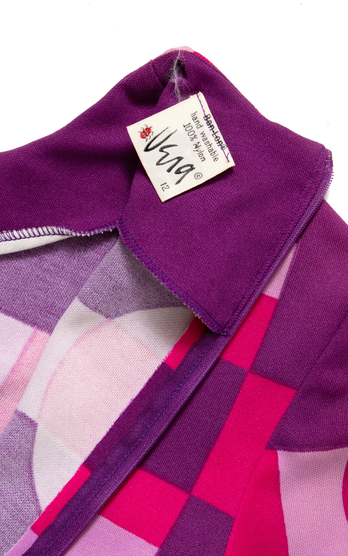 1970s VERA NEUMANN Geometric Jersey Dress | small