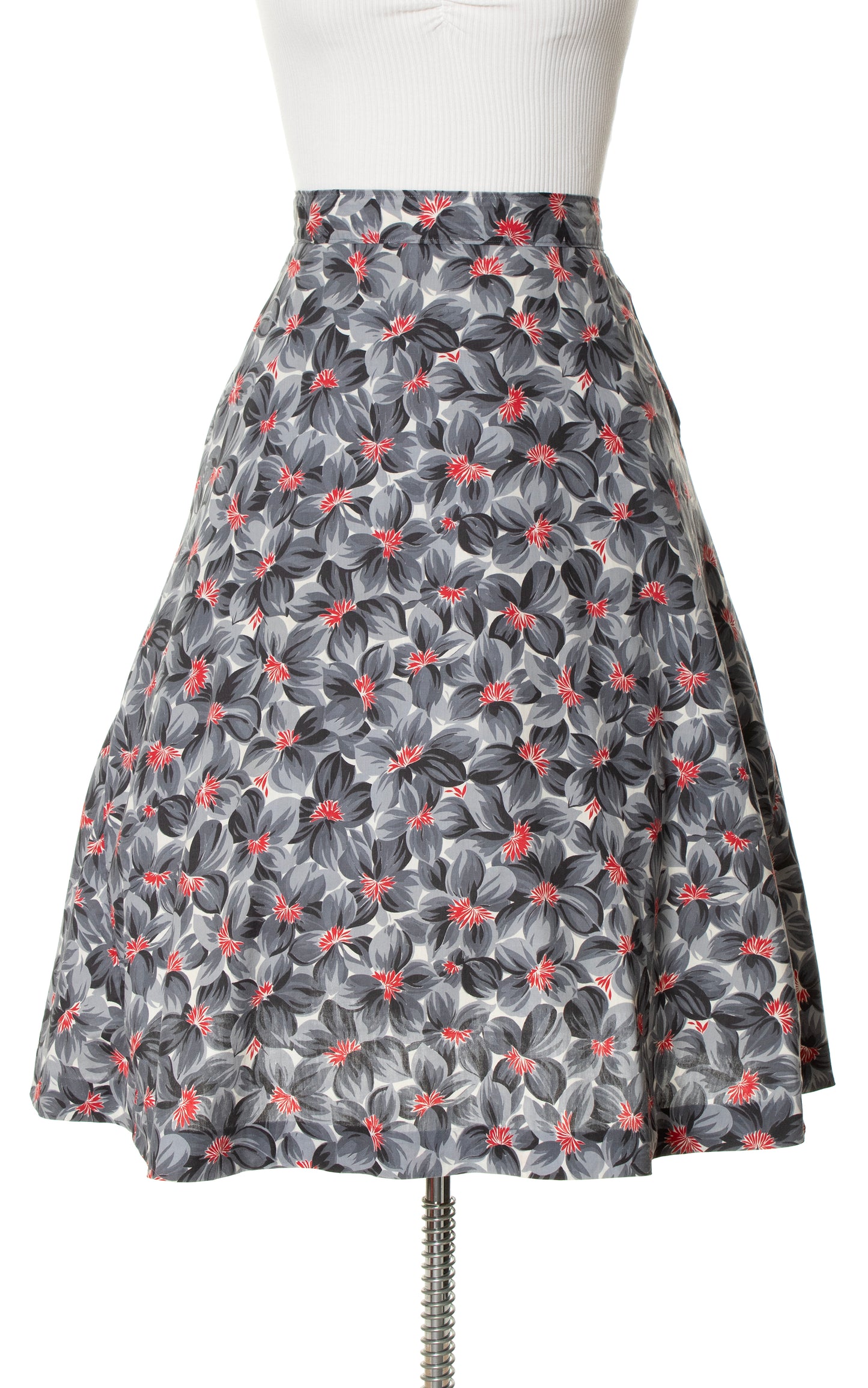 1940s Floral Cotton Skirt | medium