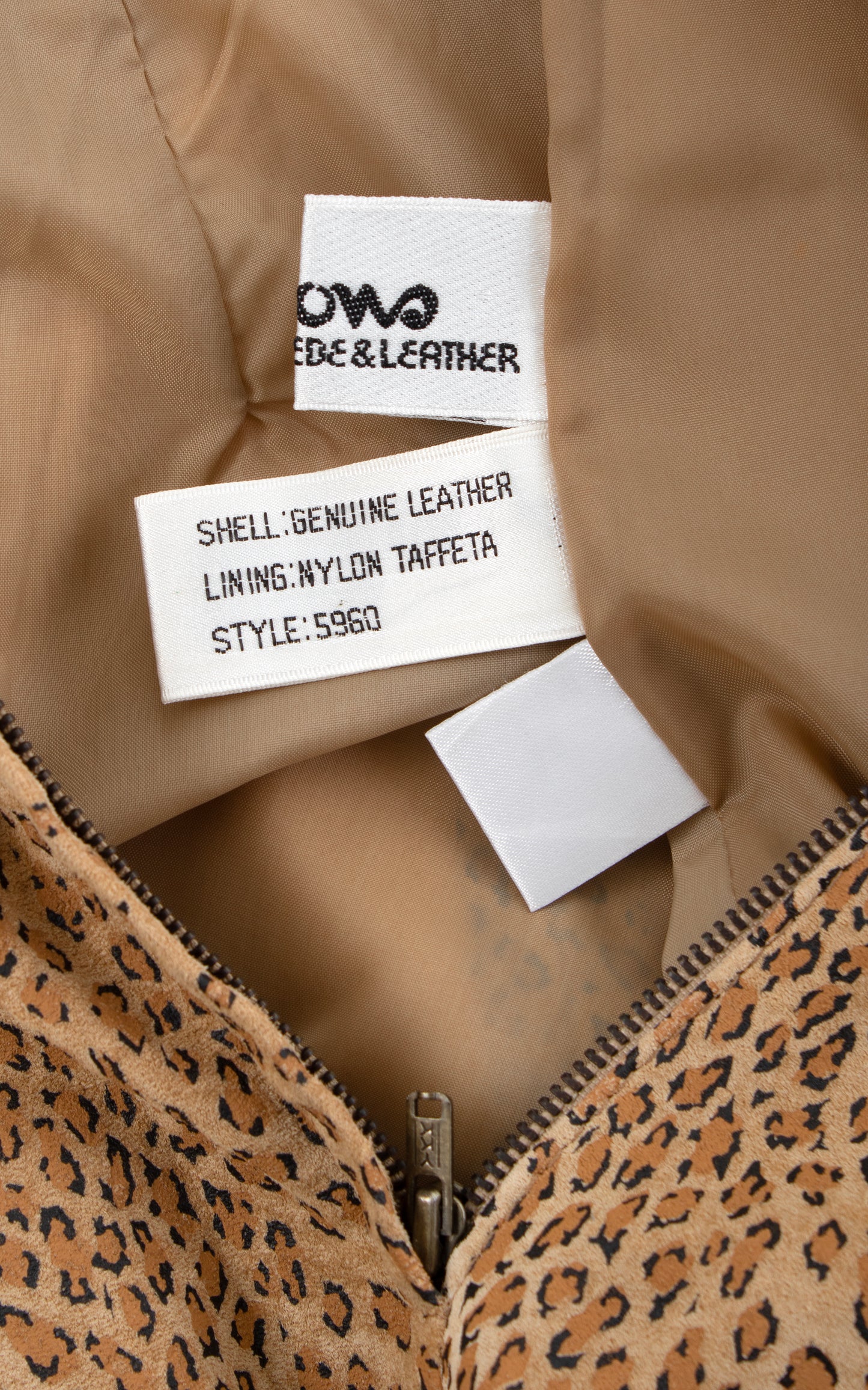 1980s Suede Leopard Print Open Back Dress | x-small