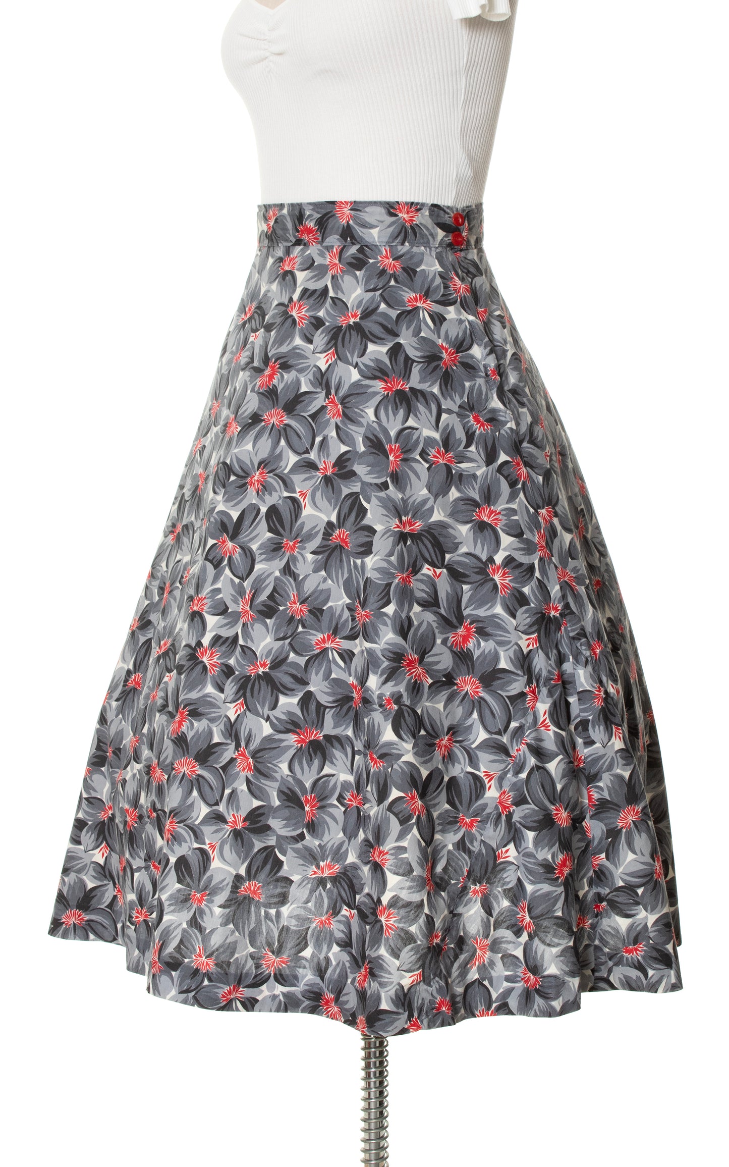 1940s Floral Cotton Skirt | medium