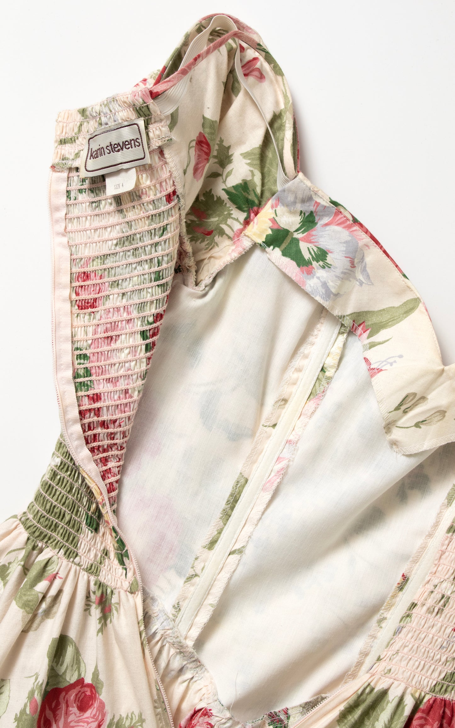 1980s KARIN STEVENS Romantic Floral Dress | x-small/small