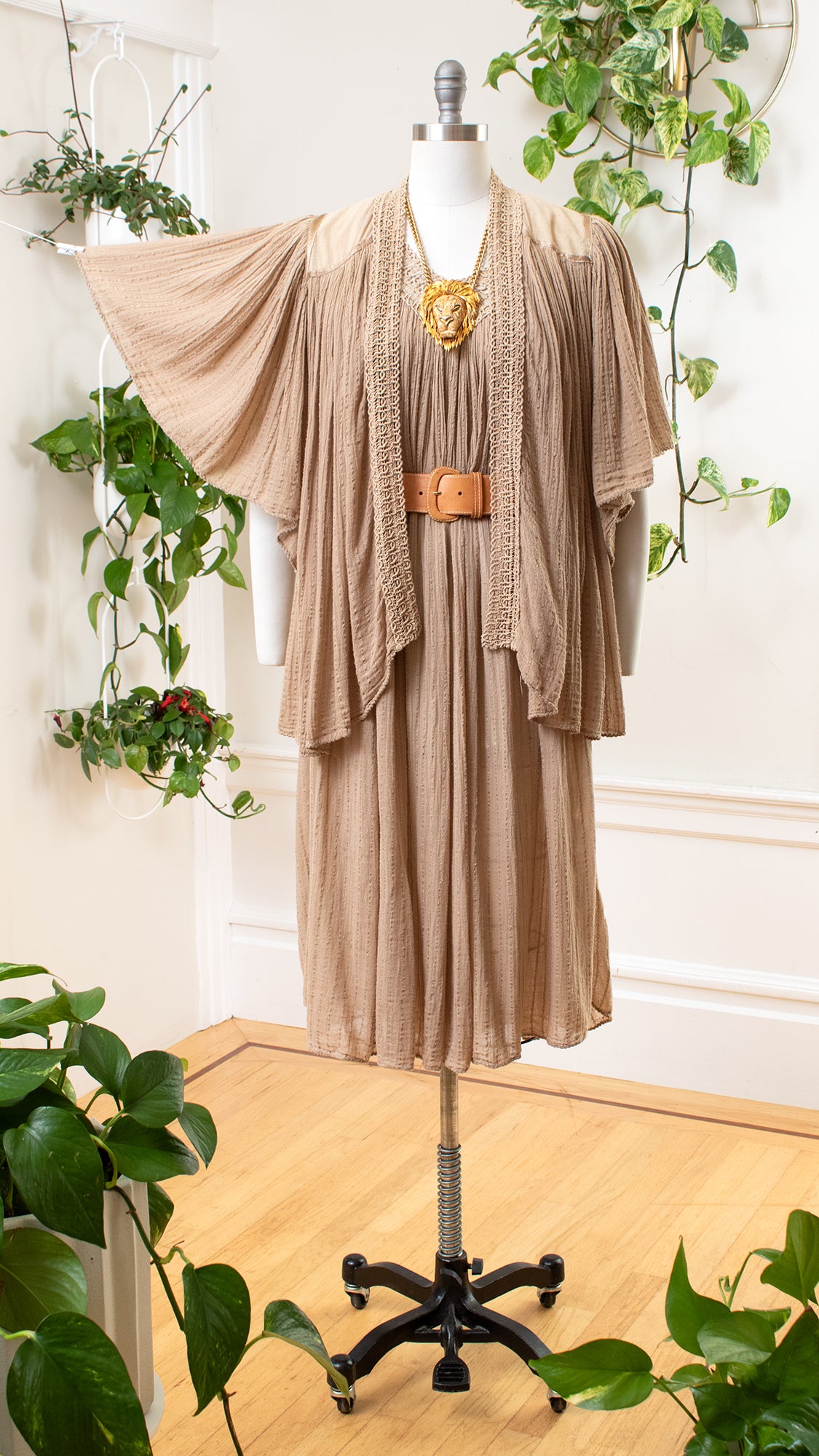 NEW ⭐️ 1970s 1980s Gauze Crochet Dress & Jacket Set | x-small/small/medium/large
