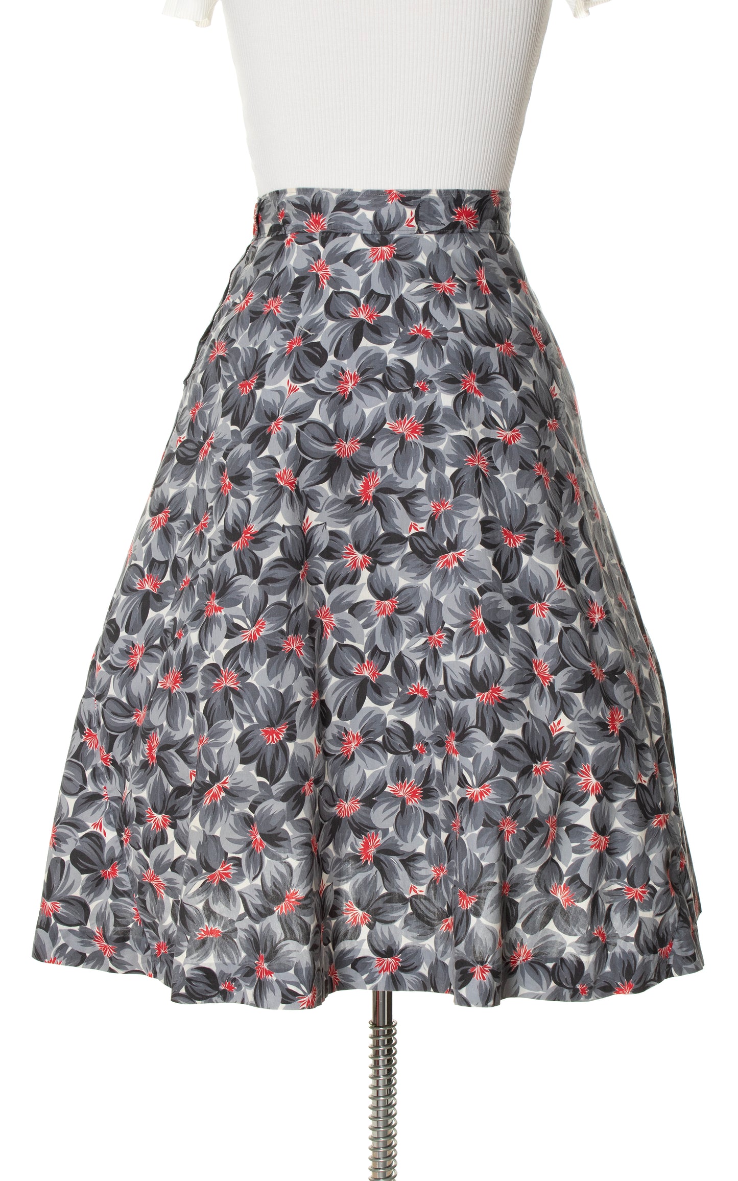 1940s Floral Cotton Skirt | medium