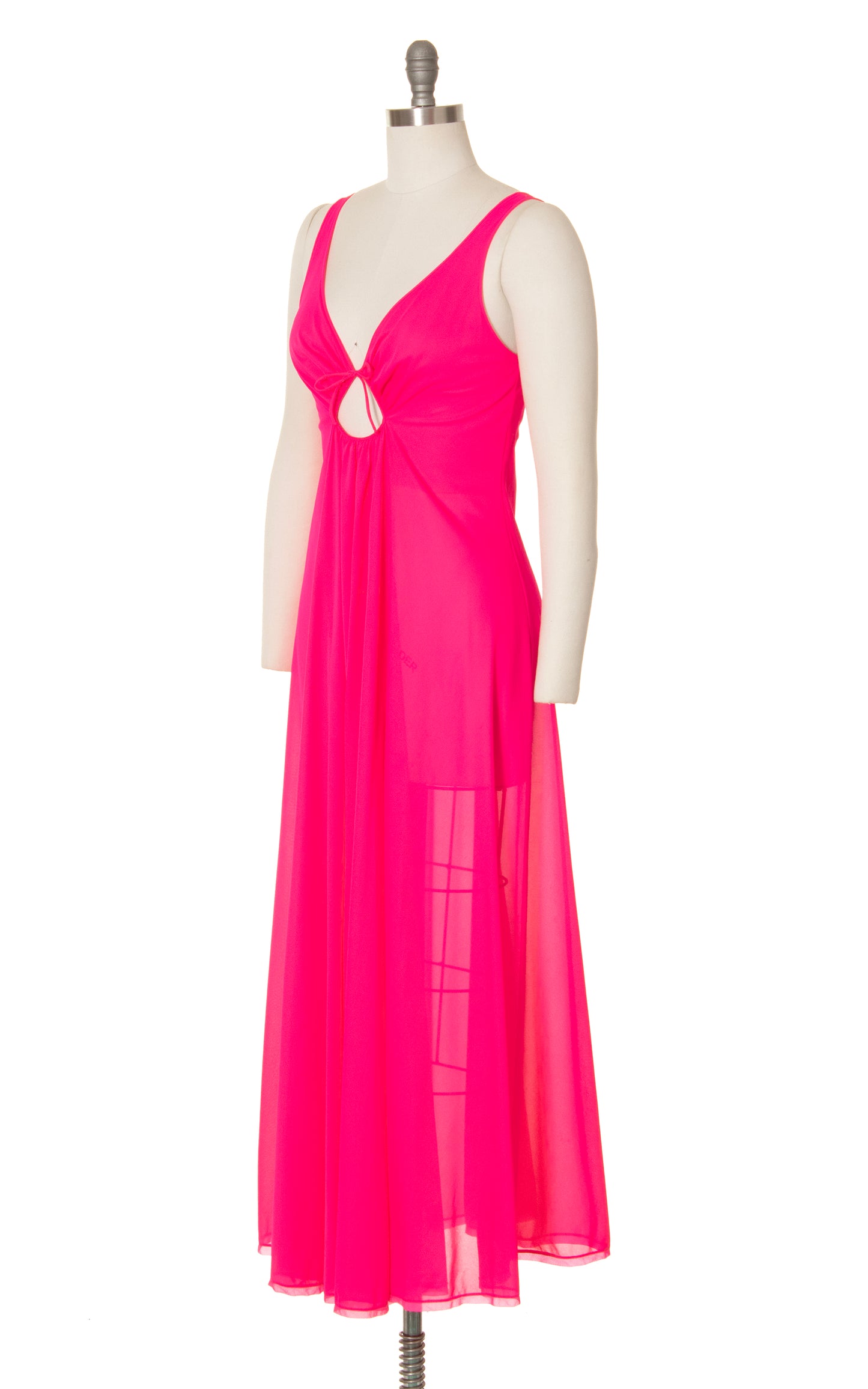 1970s Neon Hot Pink Nightgown | small/medium/large