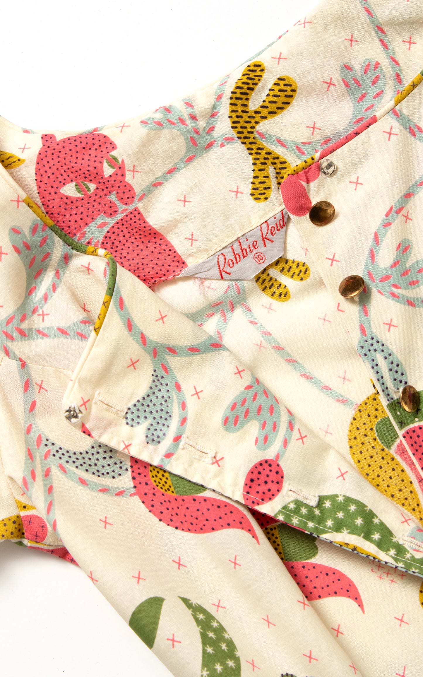 1950s Cat Novelty Print Shirt Dress | small