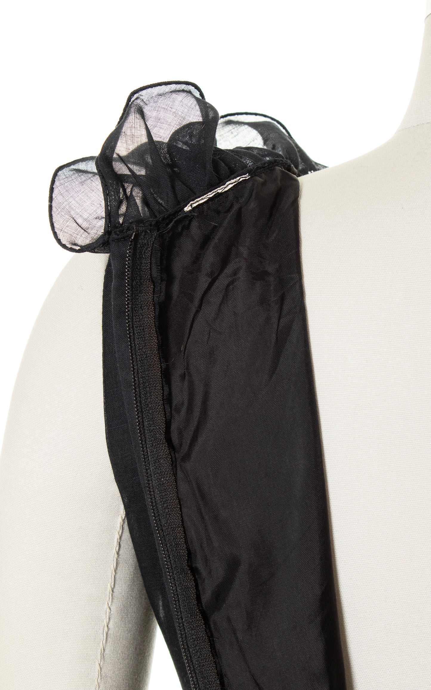 1970s Ruffled Cotton Voile Maxi Dress | small