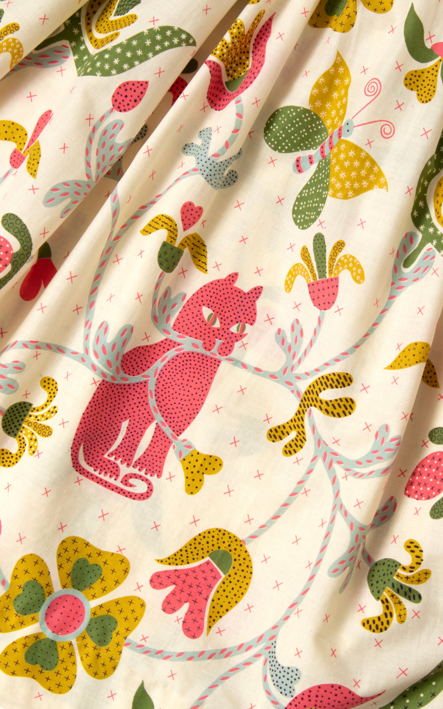 1950s Cat Novelty Print Shirt Dress | small
