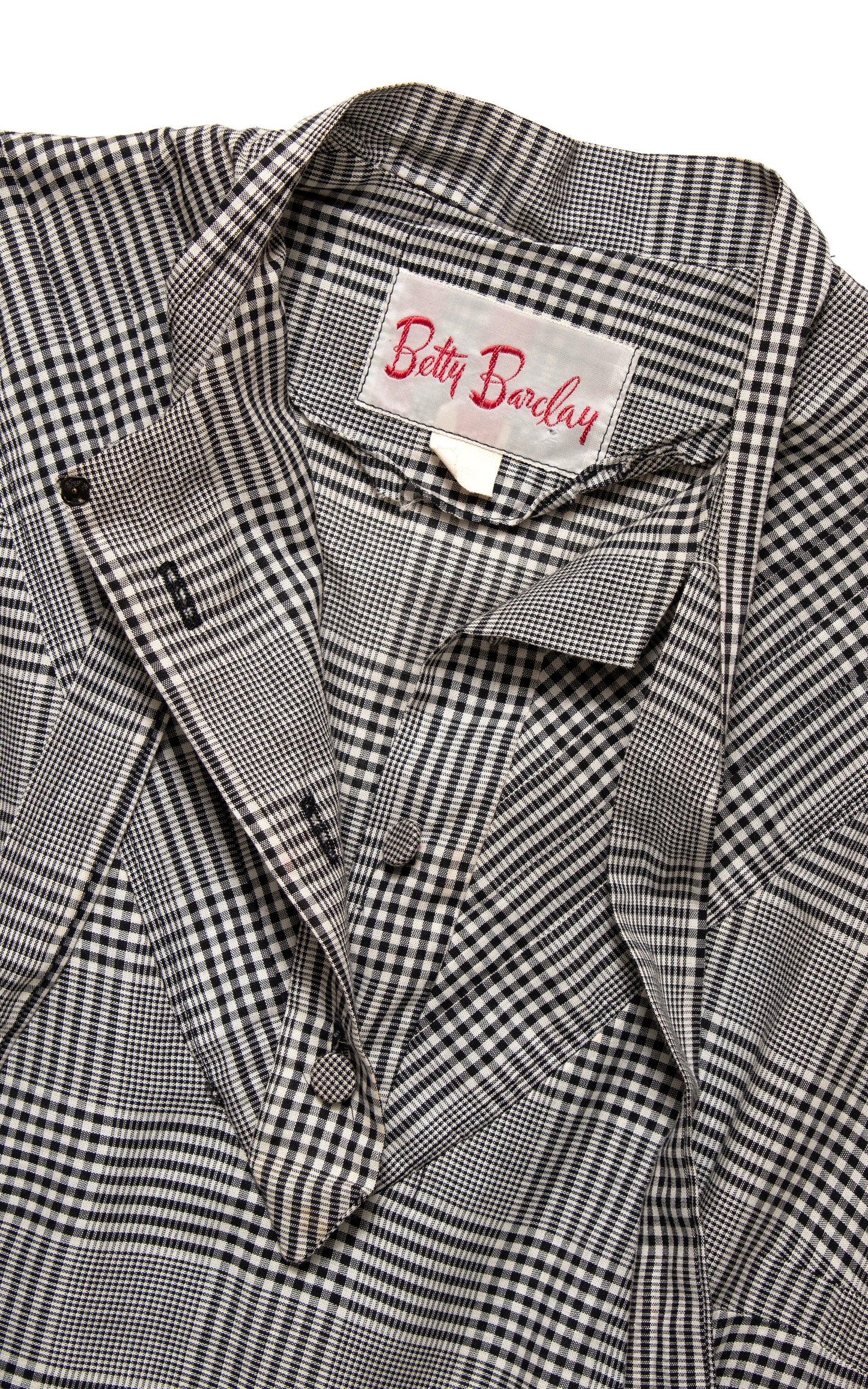 1950s Plaid Cotton Tie Neck Skirt Dress | x-small/small