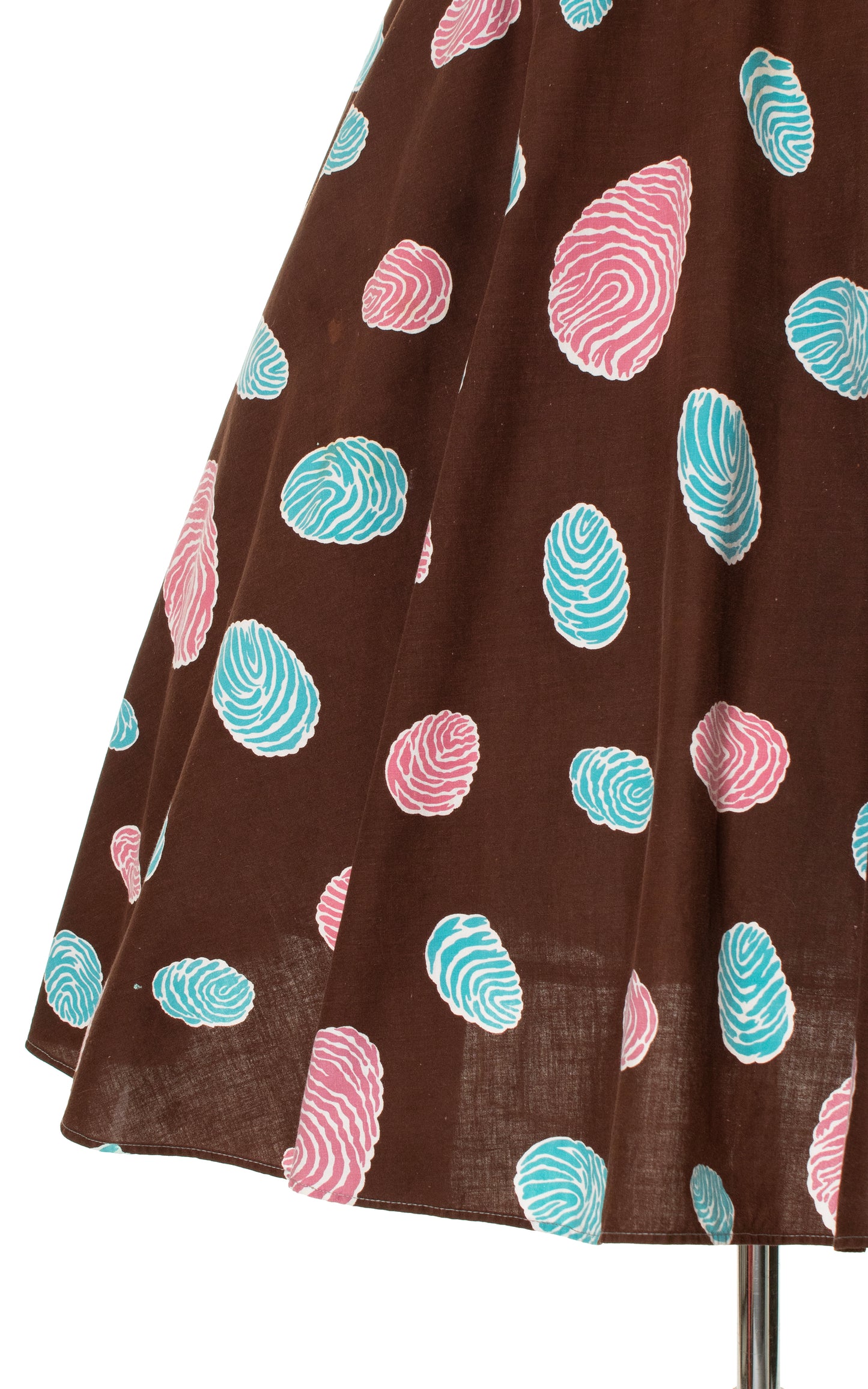 1940s 1950s Fingerprint or Raison Novelty Print Skirt | large