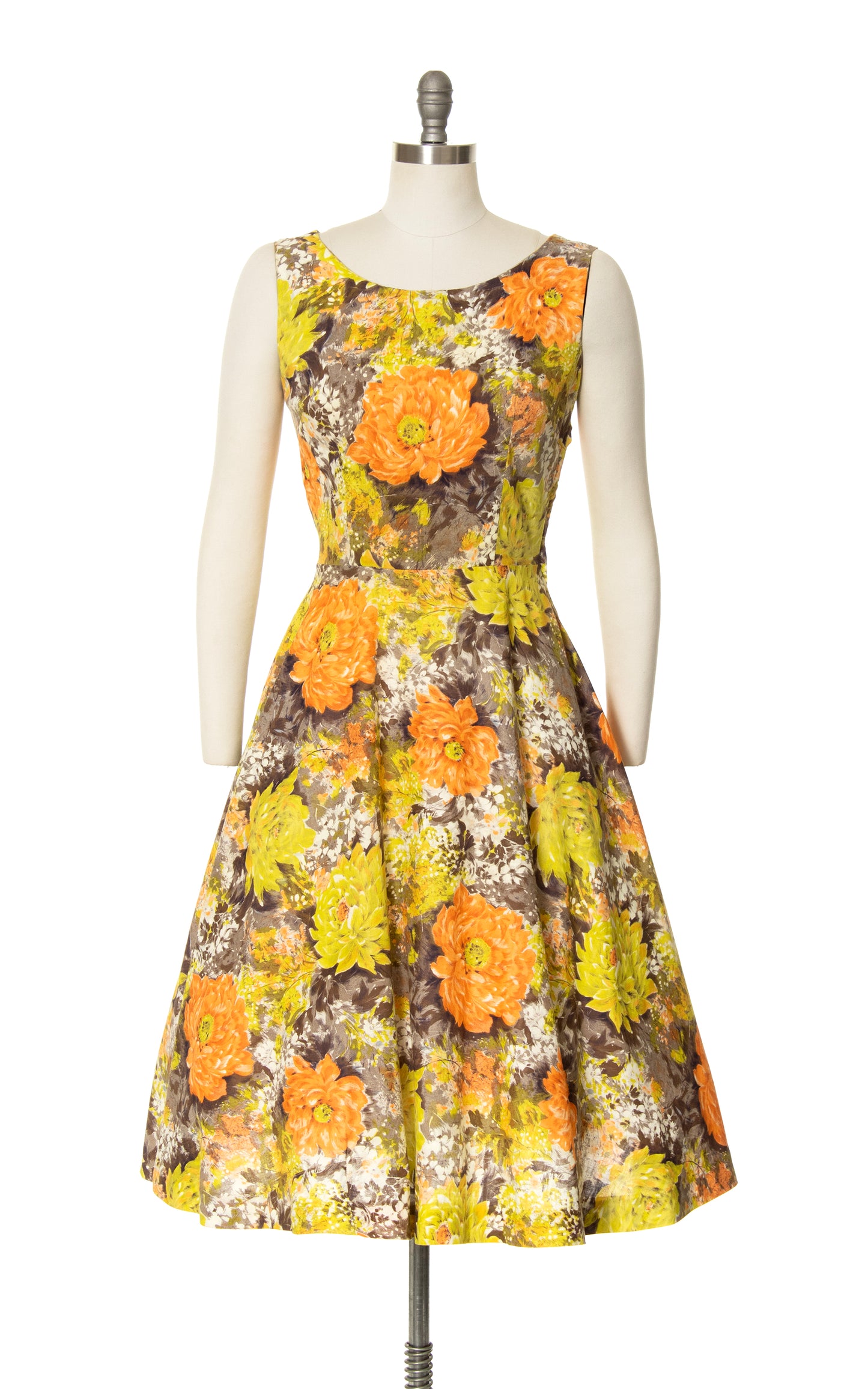 1960s Floral Print Cotton Sundress | small