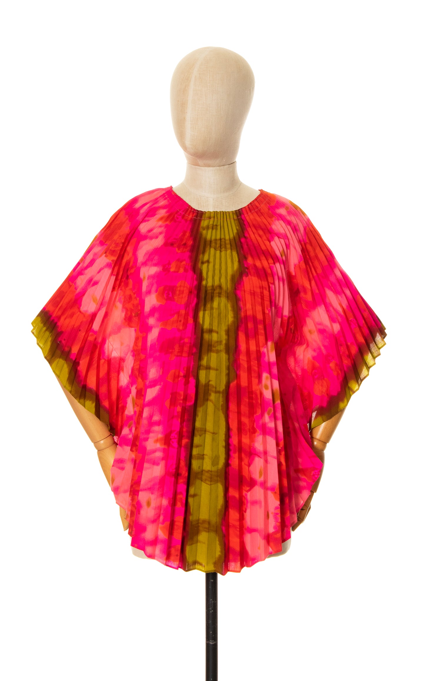 1960s 1970s Psychedelic Pleated Kaftan Top | x-small/small/medium/large/x-large