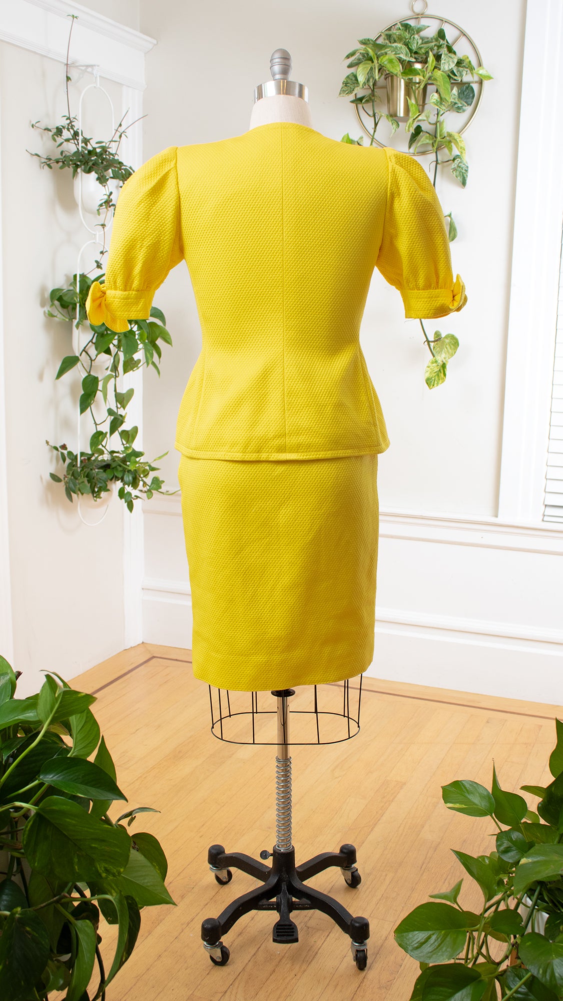 1980s GIVENCHY Puff Sleeve Skirt Suit | medium