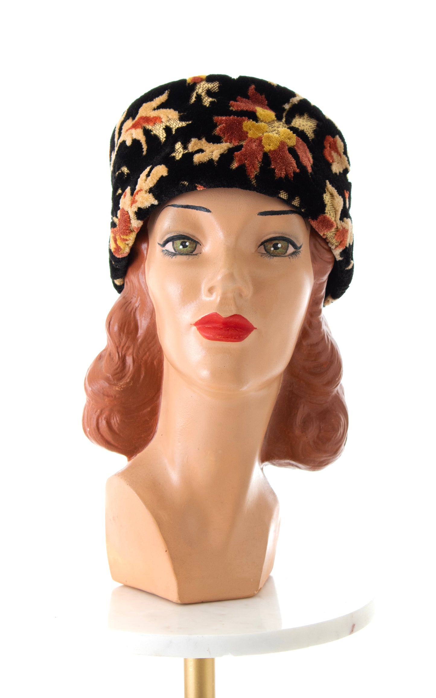 1960s Floral Tapestry Pillbox Hat