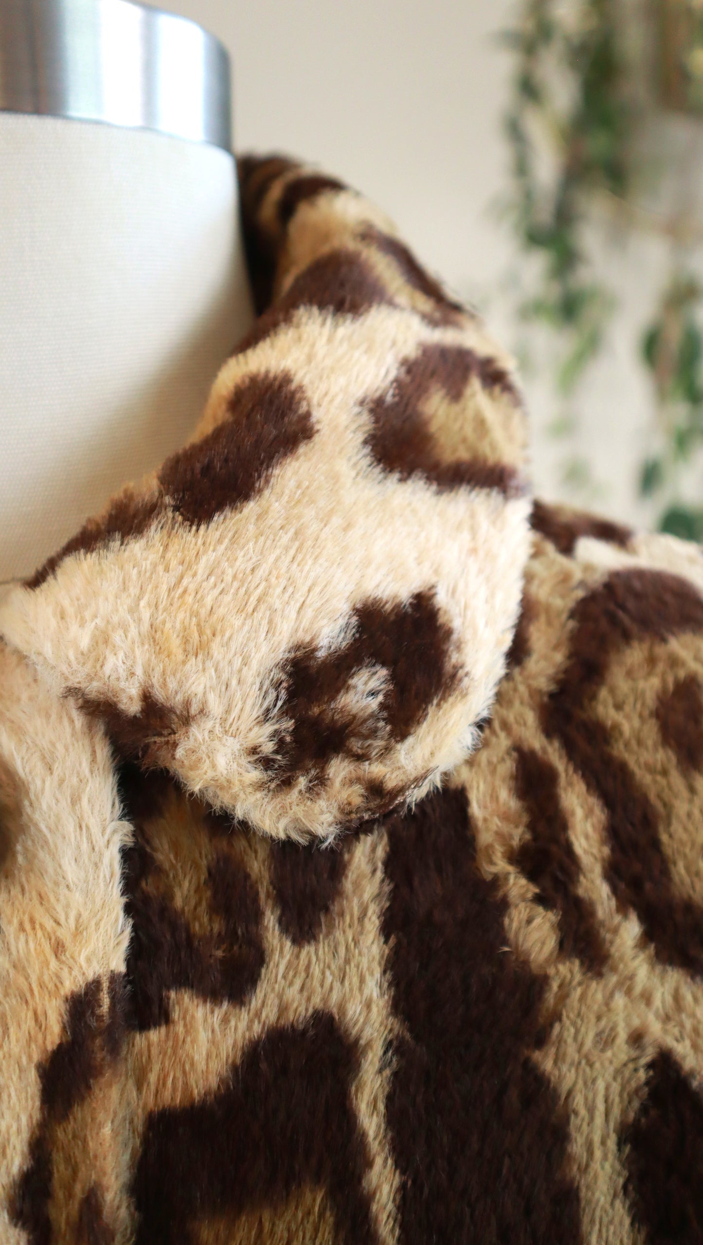 1960s Leopard Print Faux Fur Shirt Dress | medium