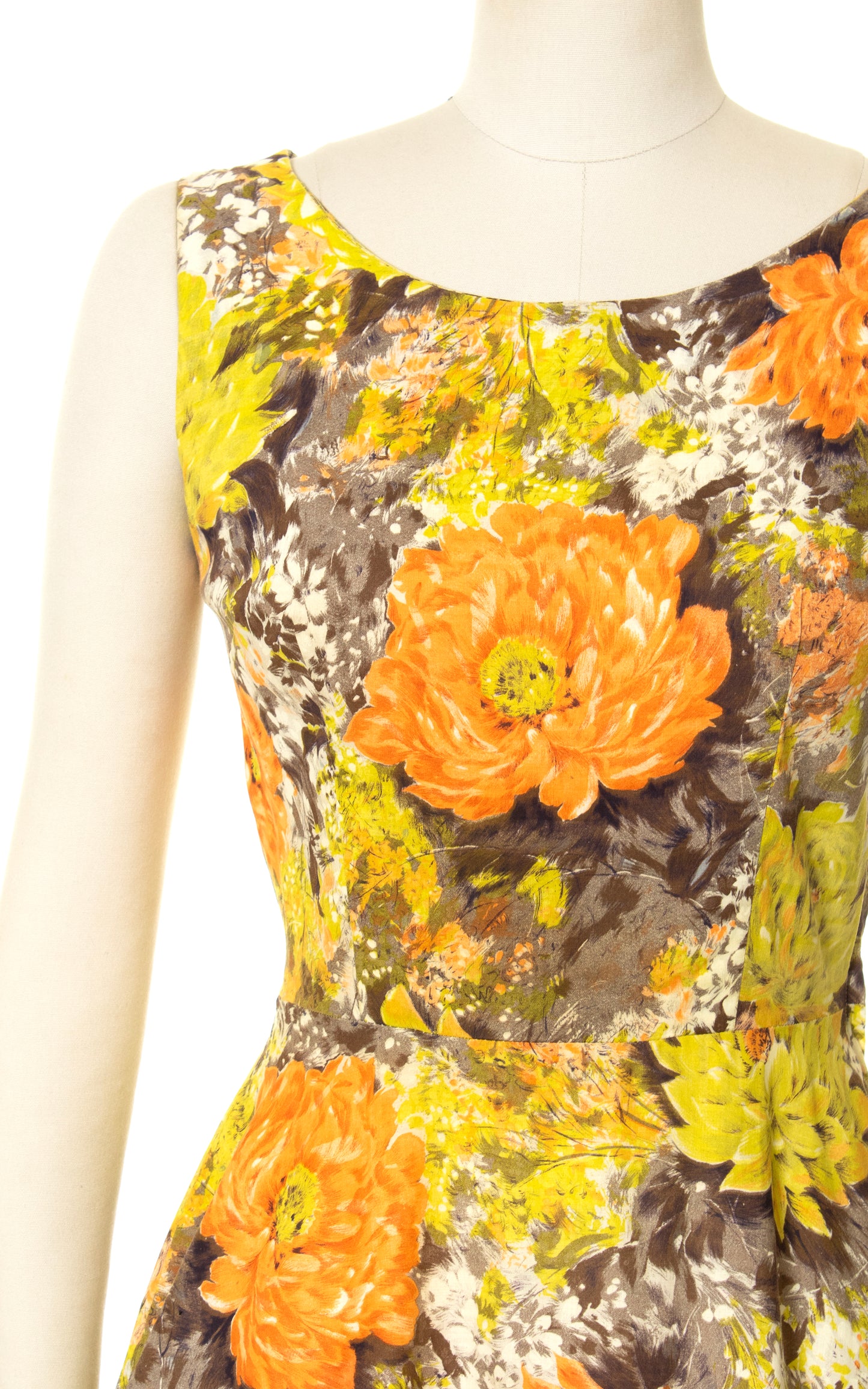 1960s Floral Print Cotton Sundress | small