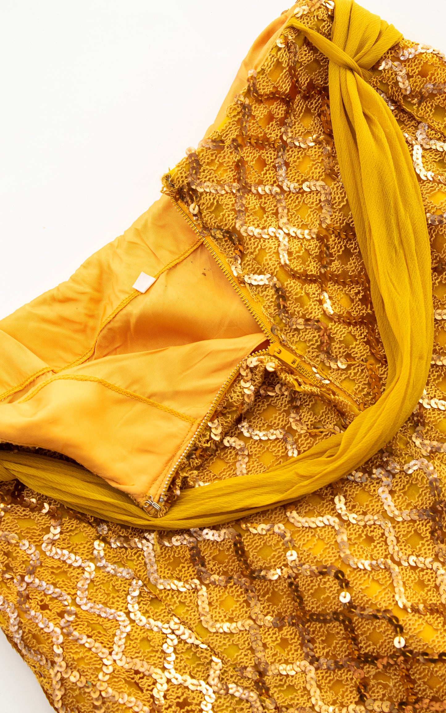 1960s Gold Sequin Maxi Skirt | small