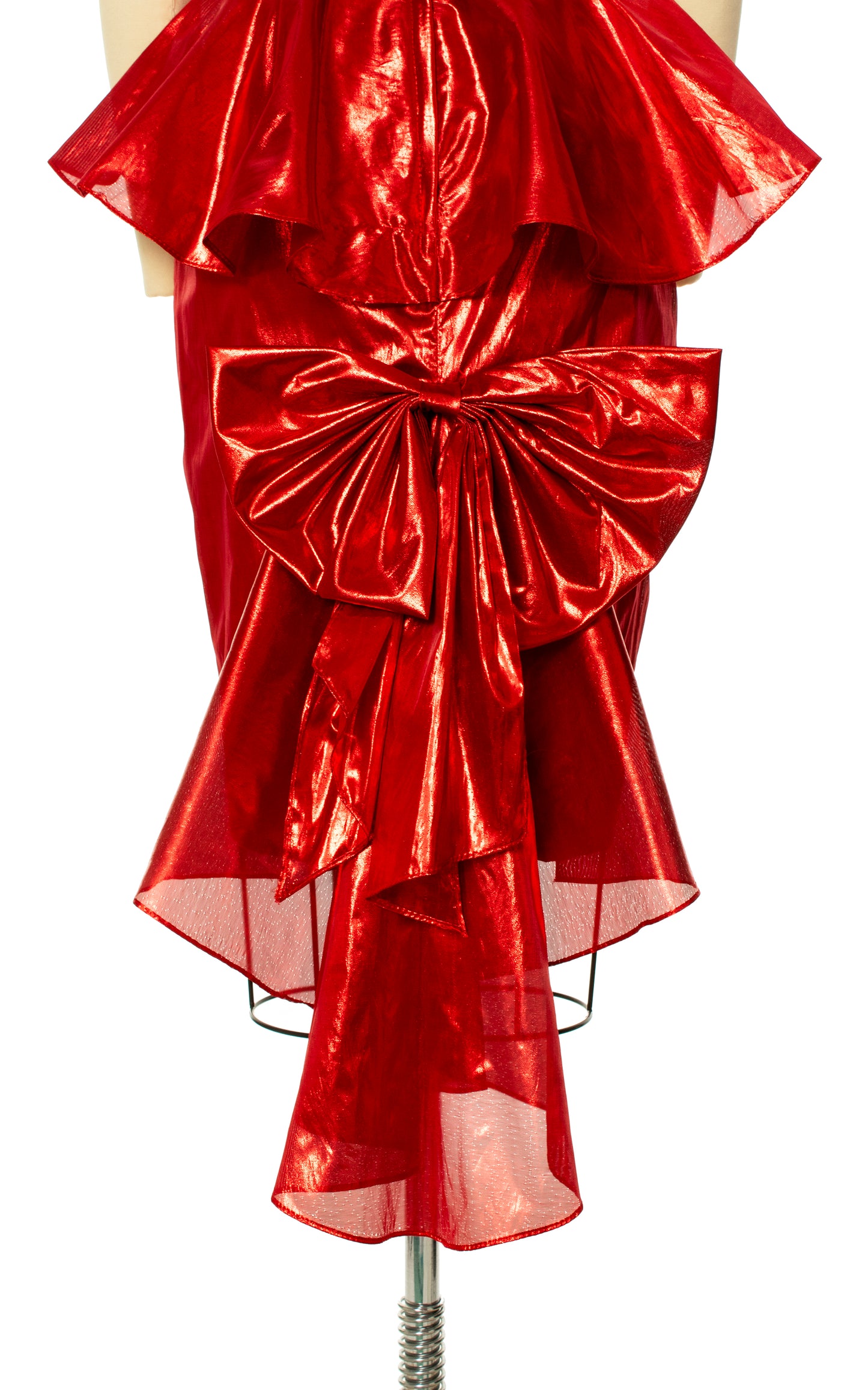1980s Red Lamé Bows Party Dress | small