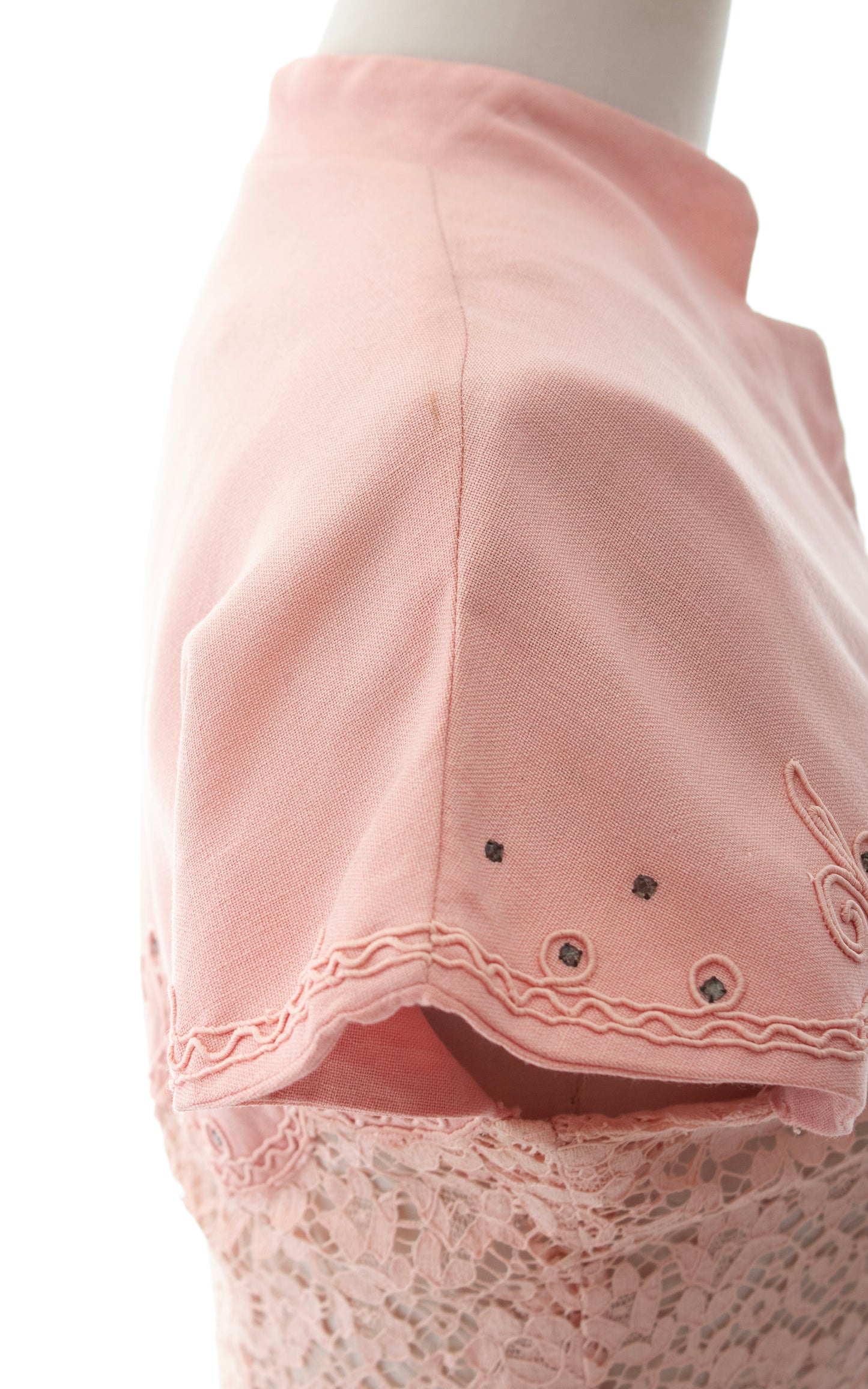 1950s Linen & Lace Dress | small