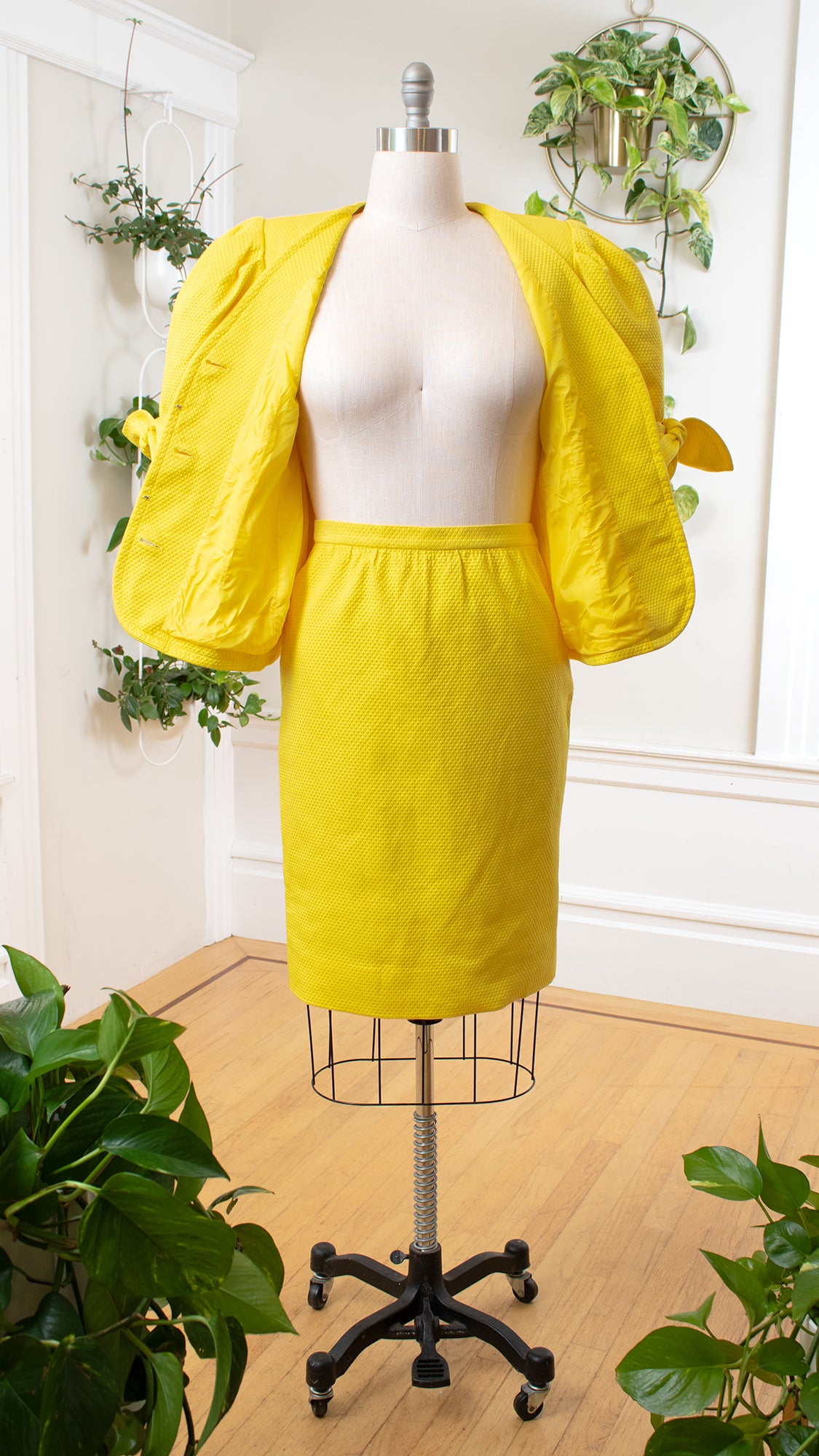 1980s GIVENCHY Puff Sleeve Skirt Suit | medium