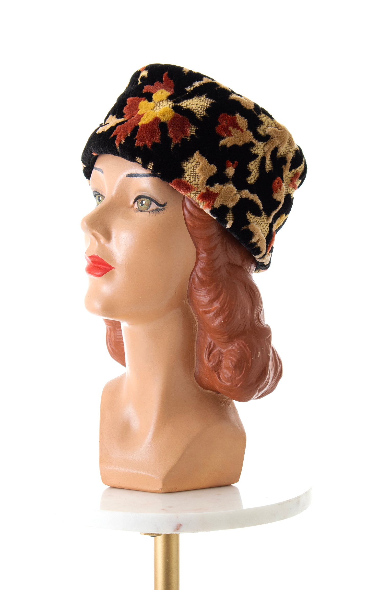 1960s Floral Tapestry Pillbox Hat