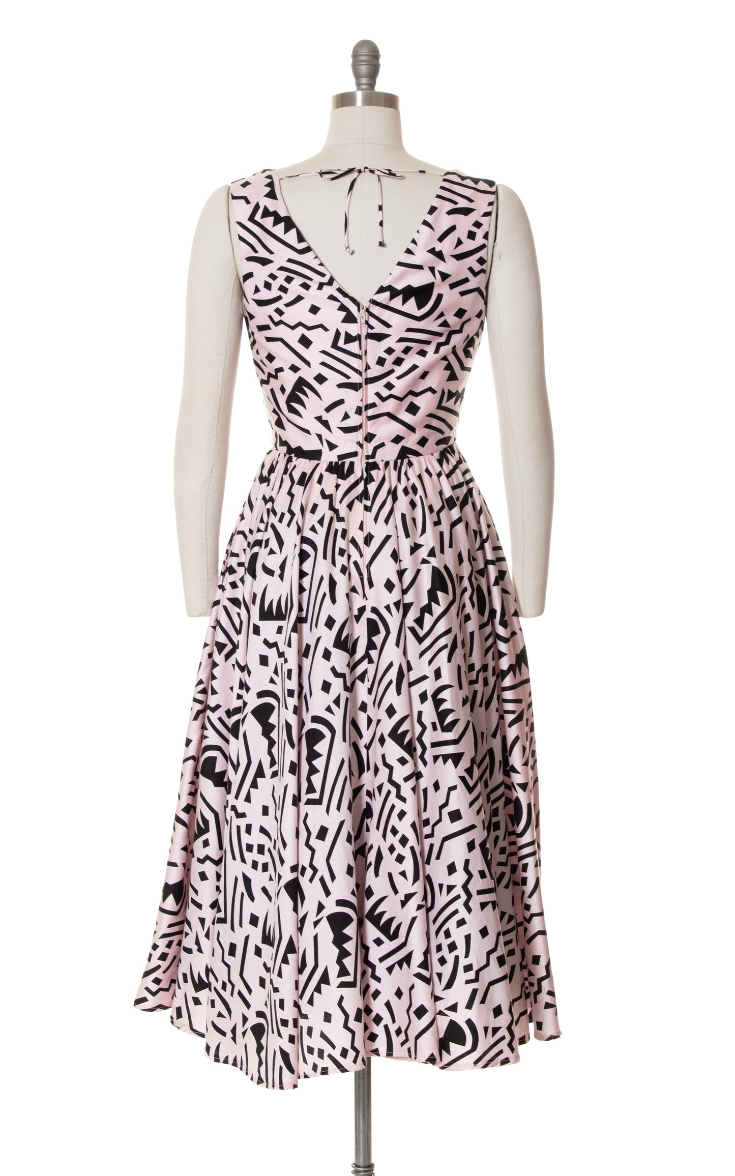 1980s does 1950s Geometric Midi Dress with Pockets | small