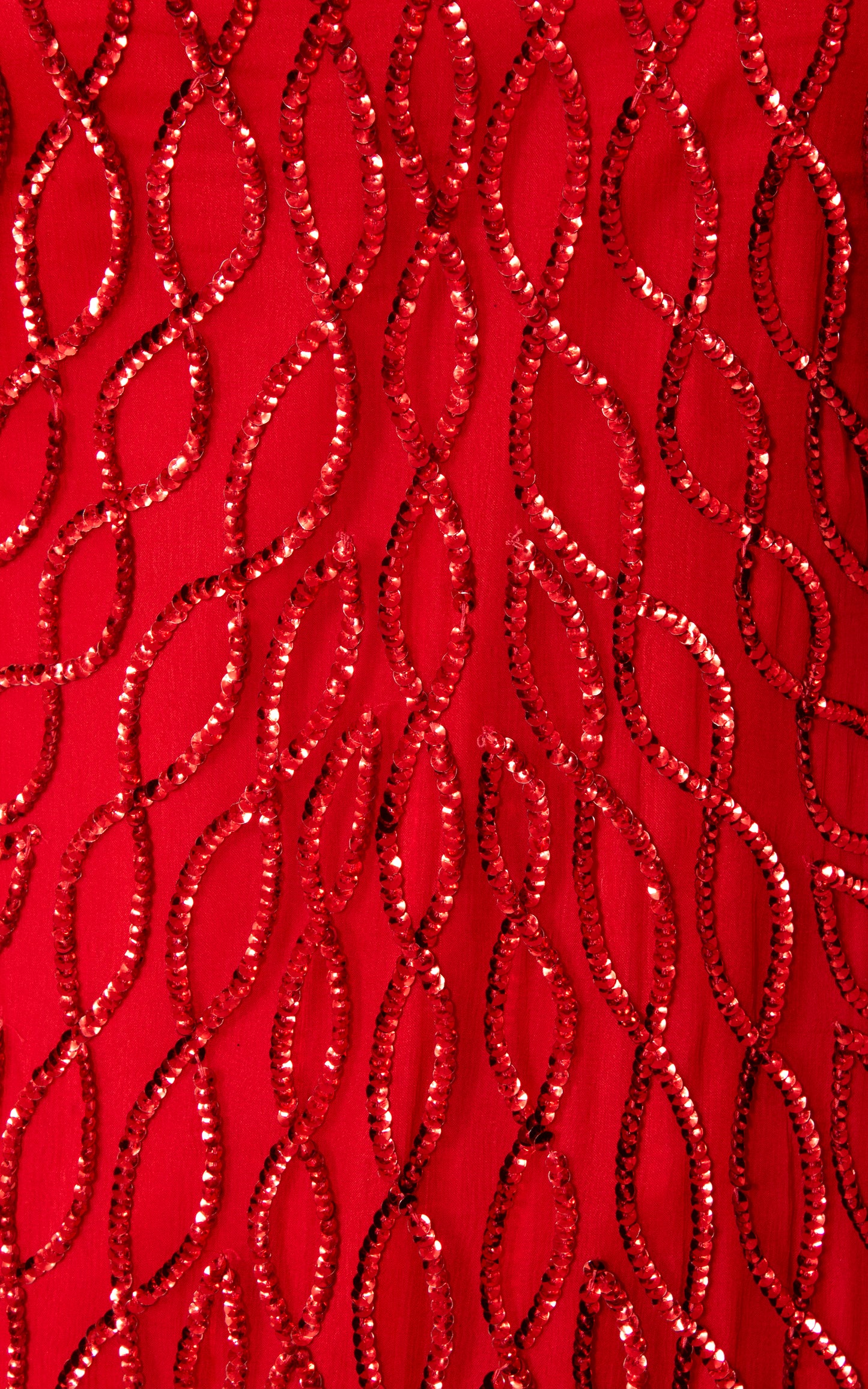 1980s Red Silk Sequin Beaded Party Dress | small
