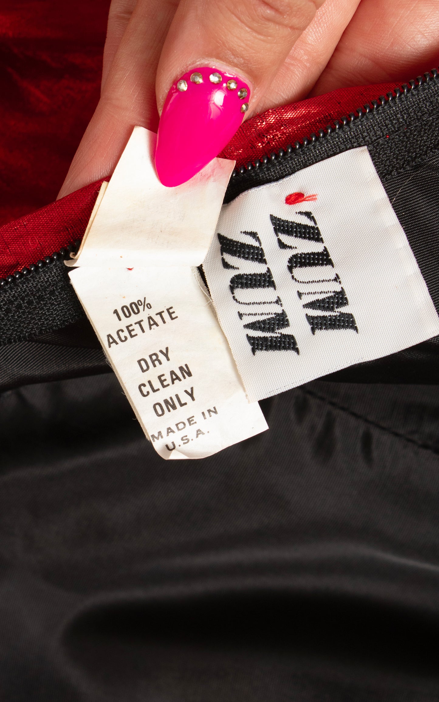 1980s Red Lamé Bows Party Dress | small