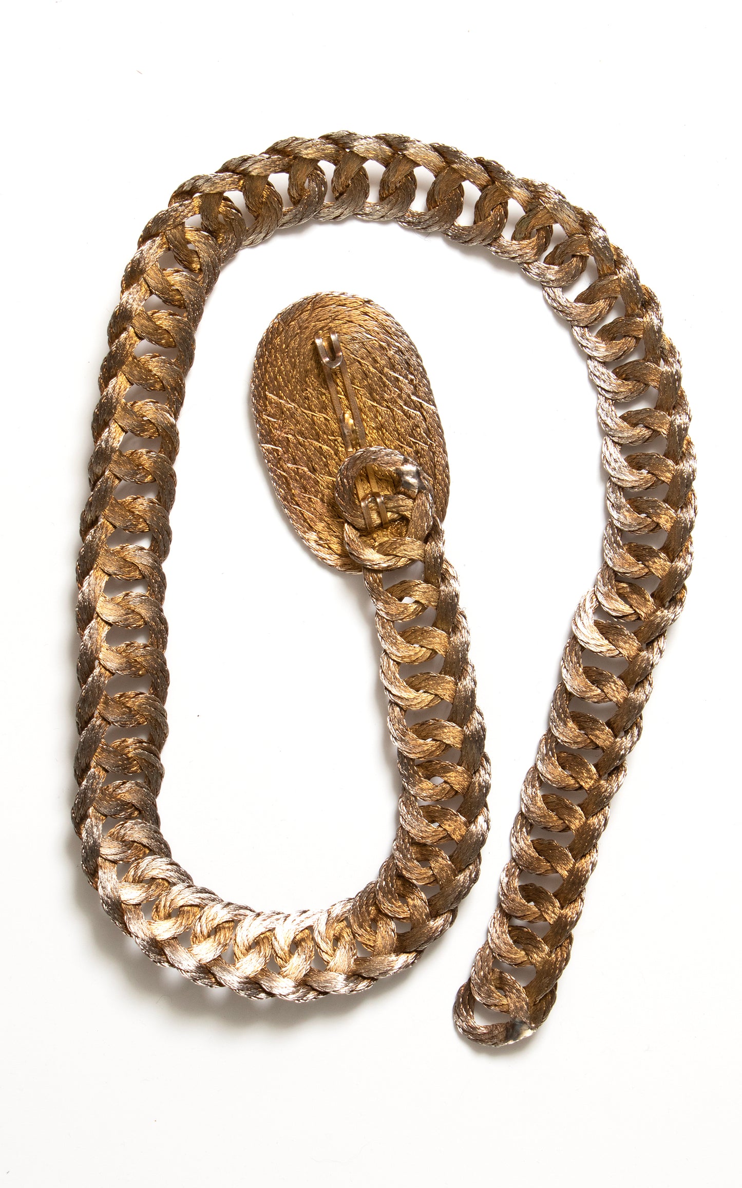 1970s 1980s Greek Woven Metal Chain Belt | small/medium/large/x-large