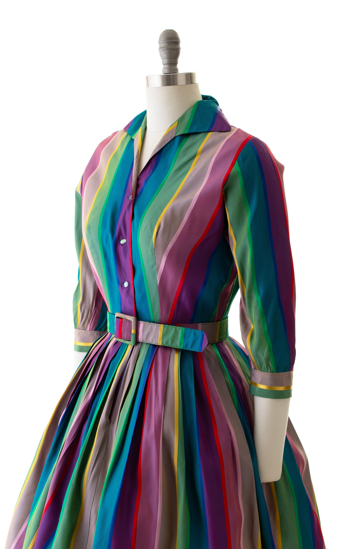 1950s Rainbow Taffeta Party Dress | small