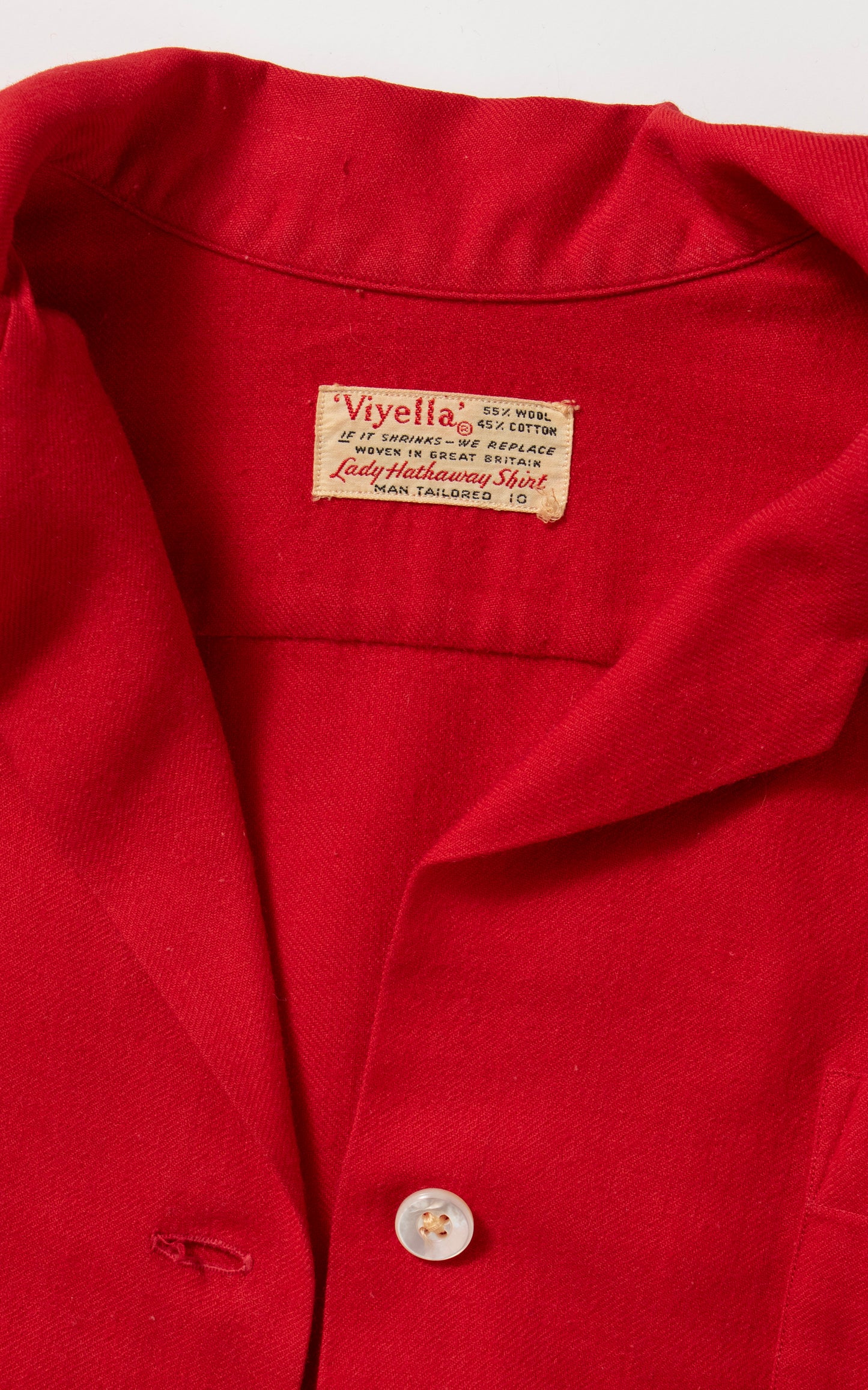 1950s Red Wool Blend Blouse | small/medium
