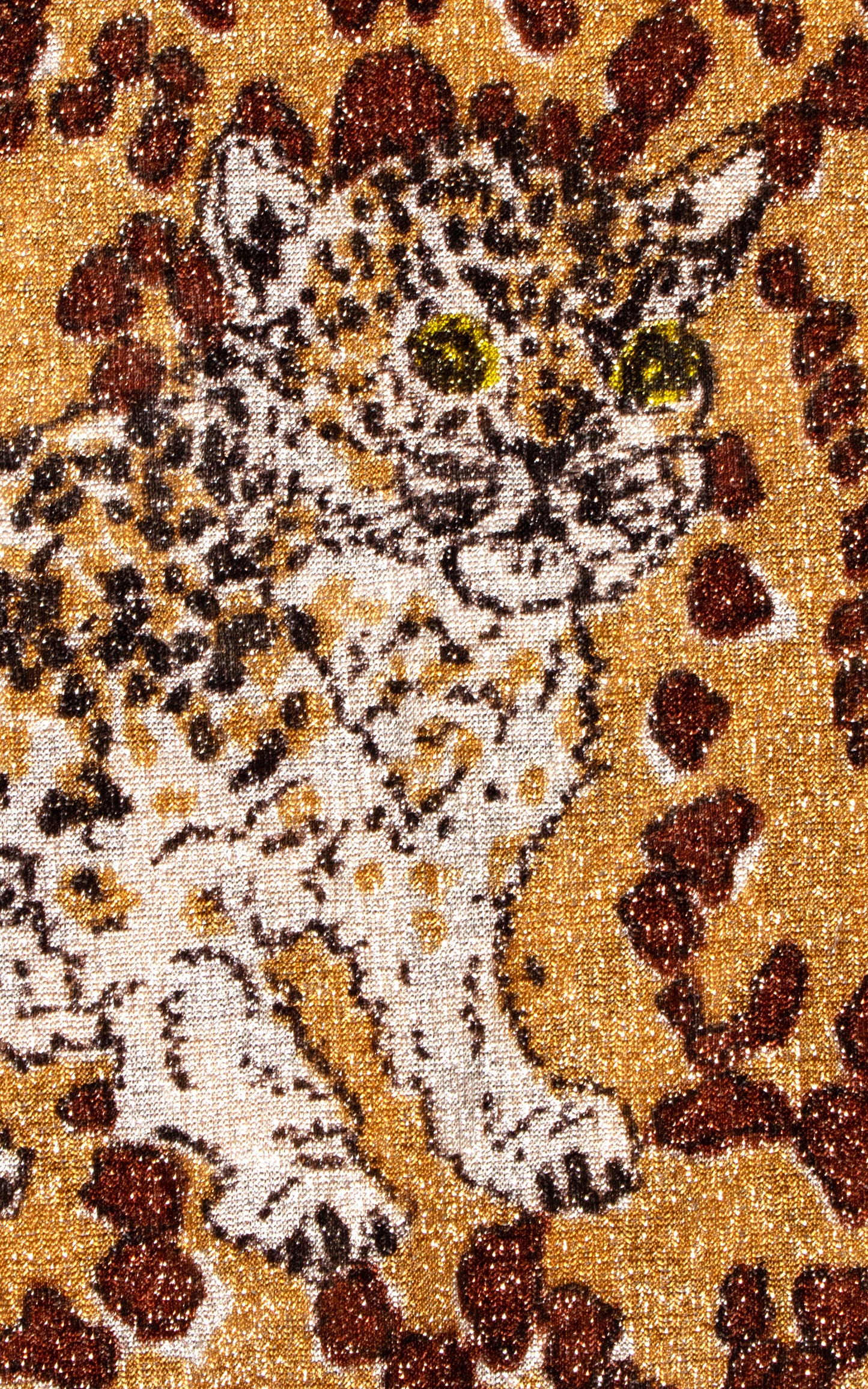 1970s Baby Leopard Novelty Metallic Top | medium/large
