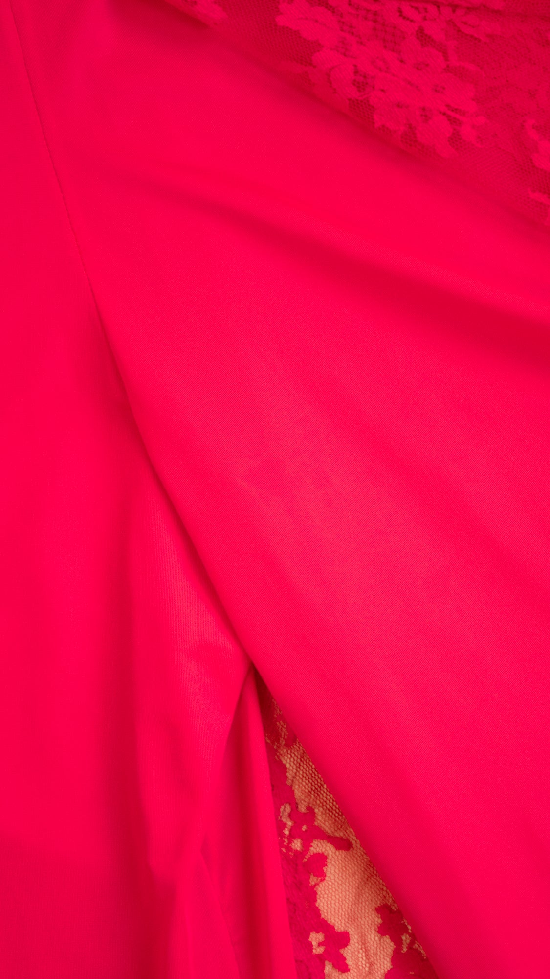 1970s Red Lace Palazzo Jumpsuit with Overskirt | large