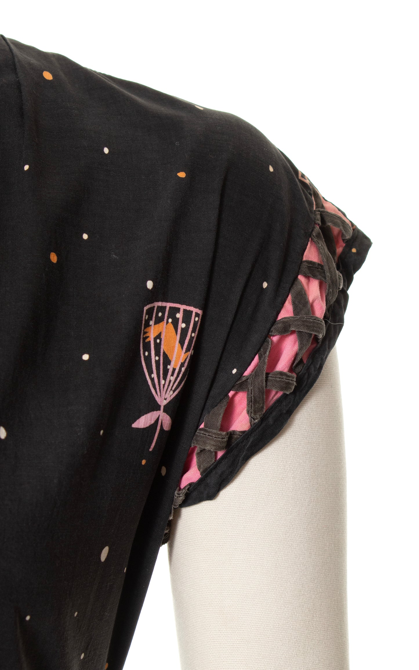 1950s Caged Bird Novelty Print Shirt Dress | medium