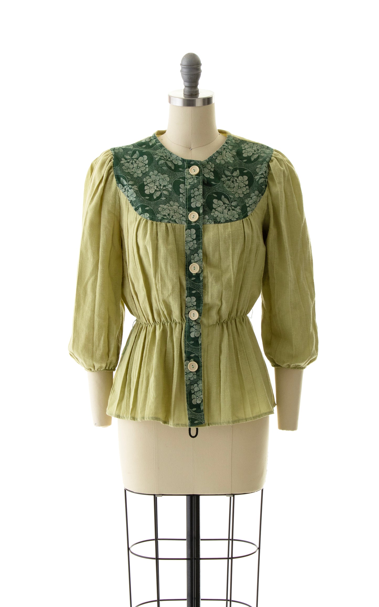 1970s Floral Gauze Blouse | x-small/small