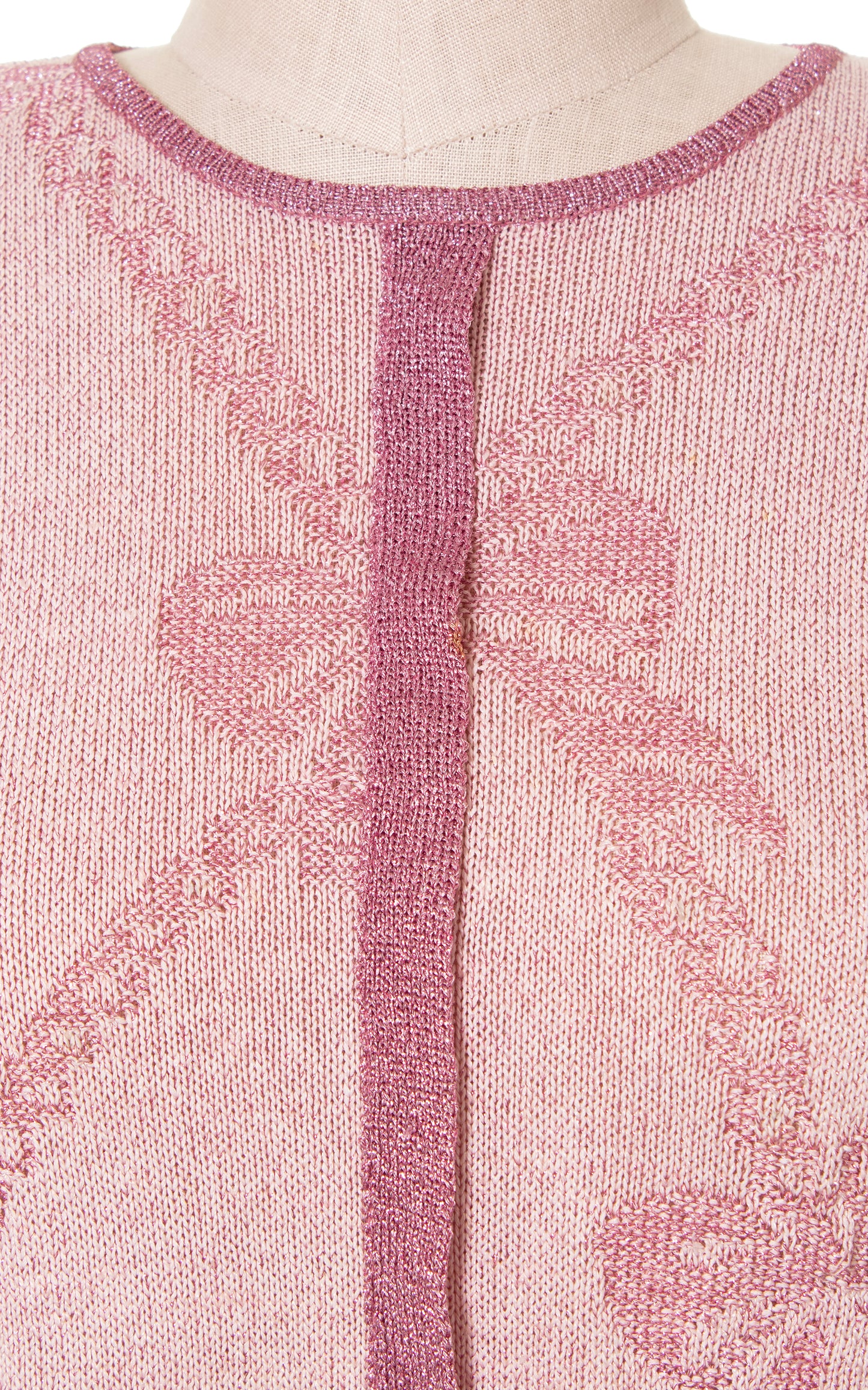 1980s Metallic Pink Balloon Sleeve Sweater Top | medium/large