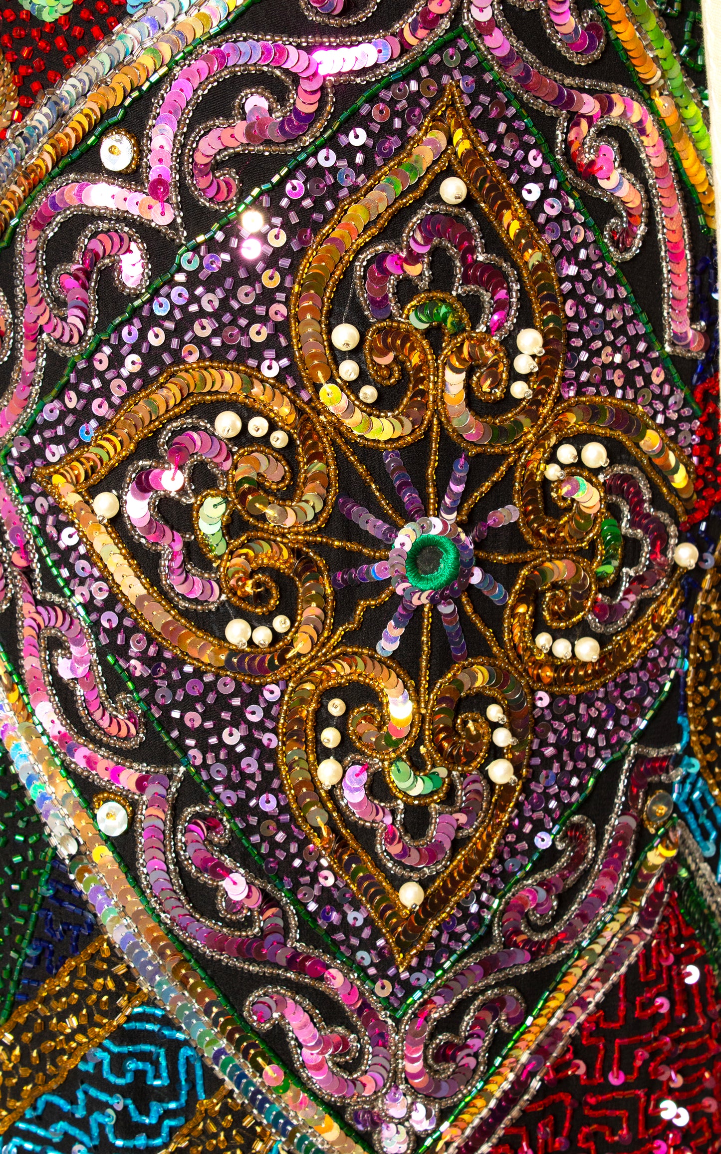 1980s Novelty Beaded Sequin Party Dress | small