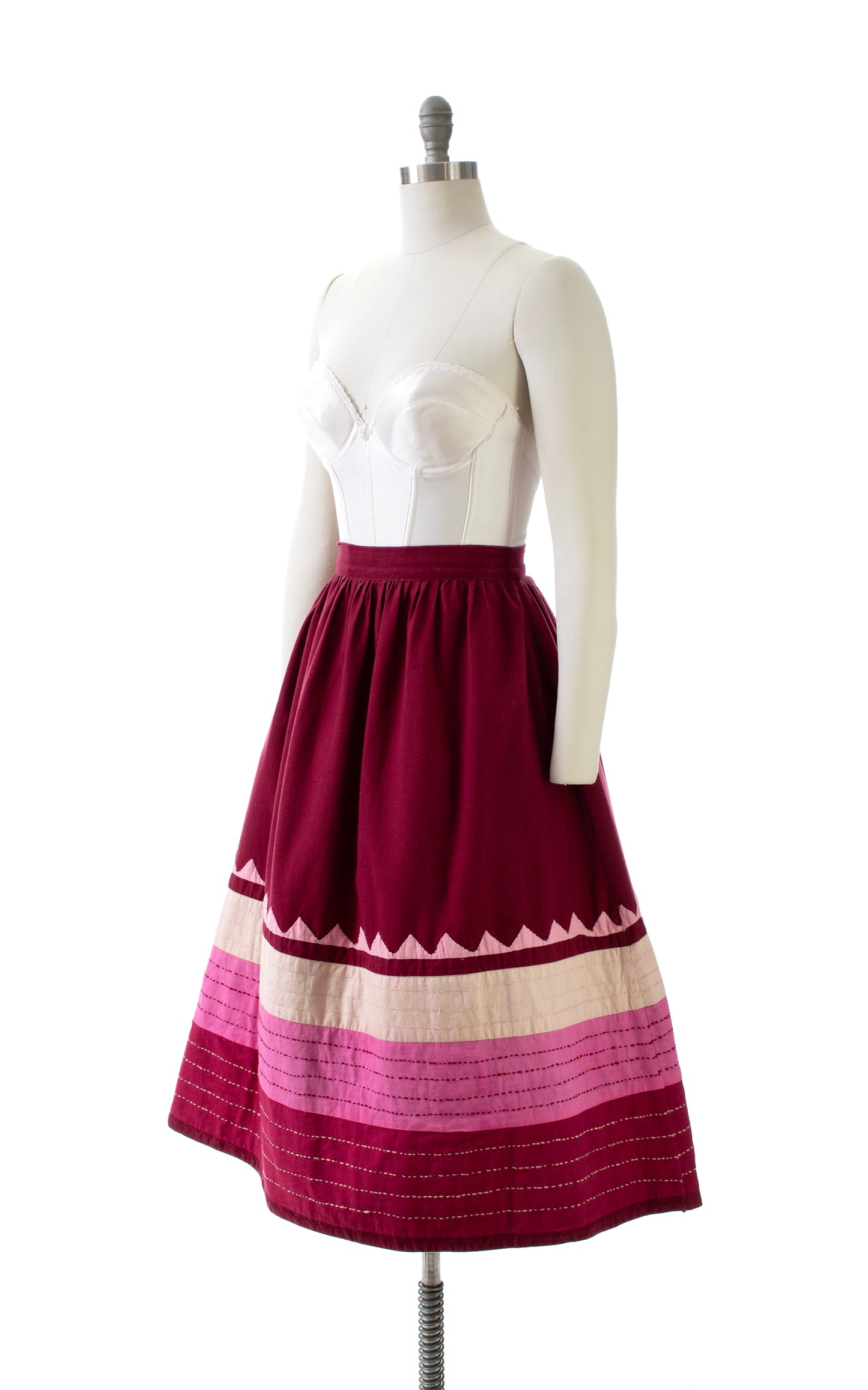 1970s Hand-Quilted Appliqué Skirt | medium