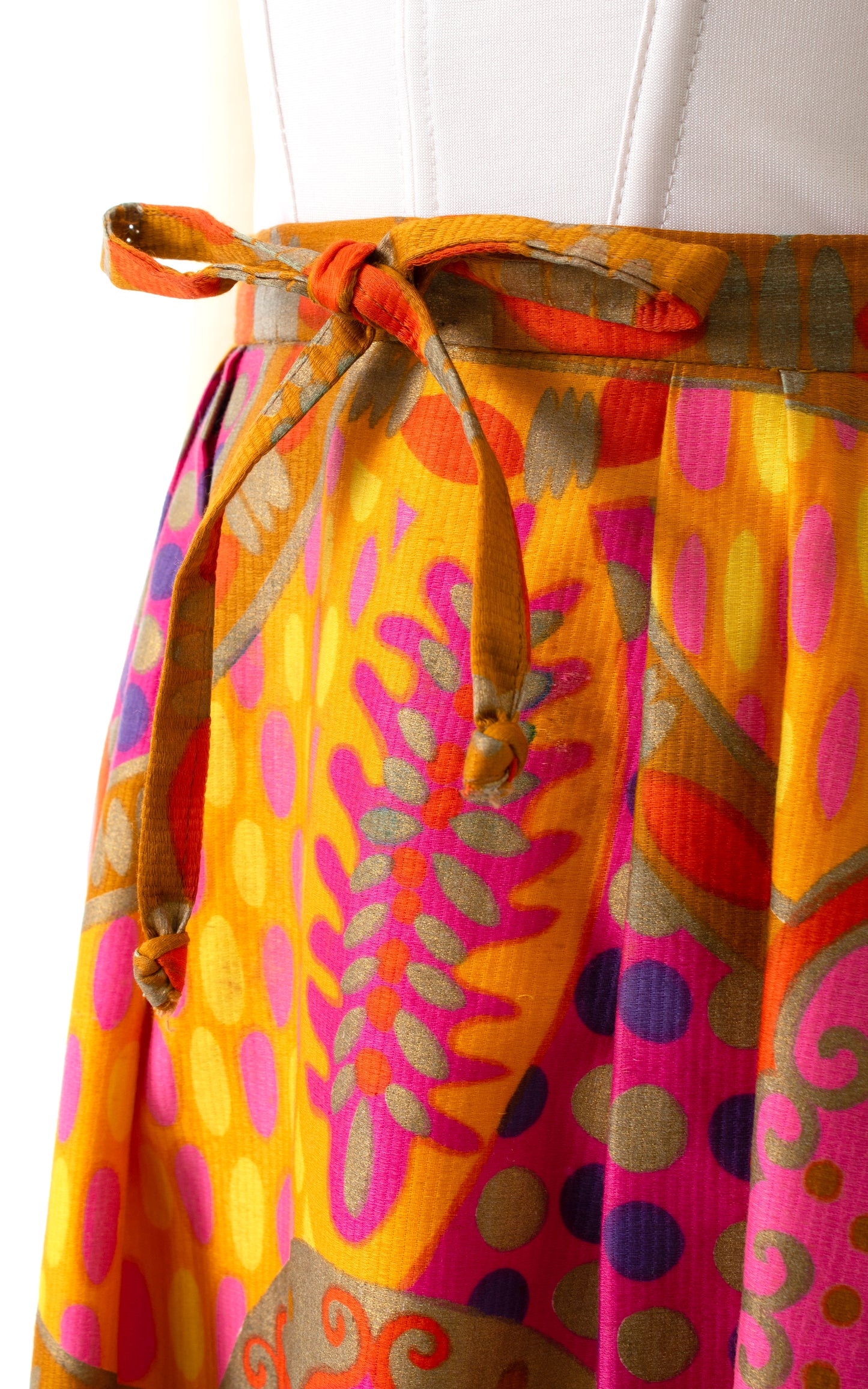 1960s Metallic Psychedelic Maxi Skirt | small