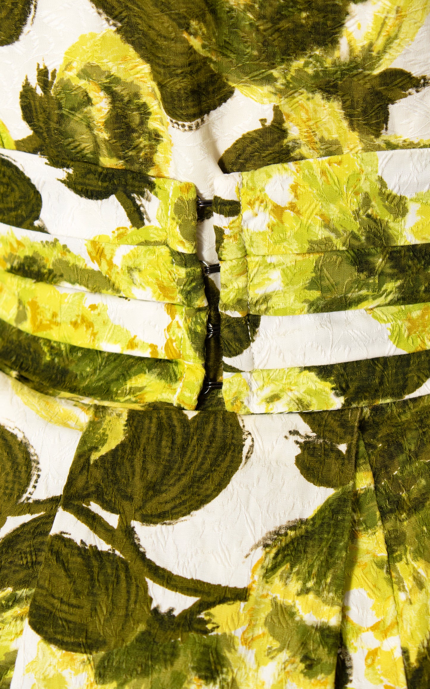 1950s 1960s Floral Cotton Cummerbund Dress | small