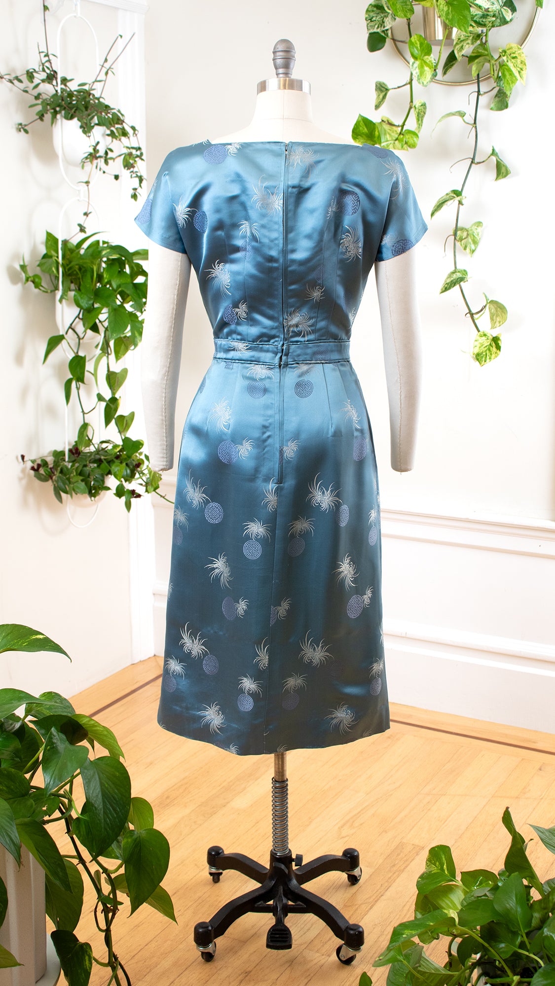 1960s Asian Silk Jacquard Cocktail Dress | medium