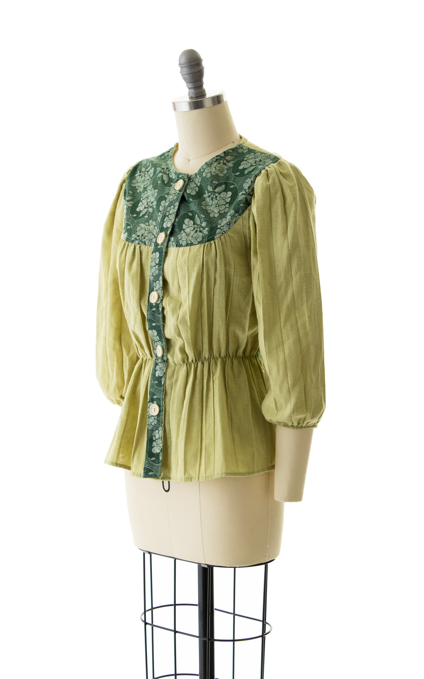 1970s Floral Gauze Blouse | x-small/small