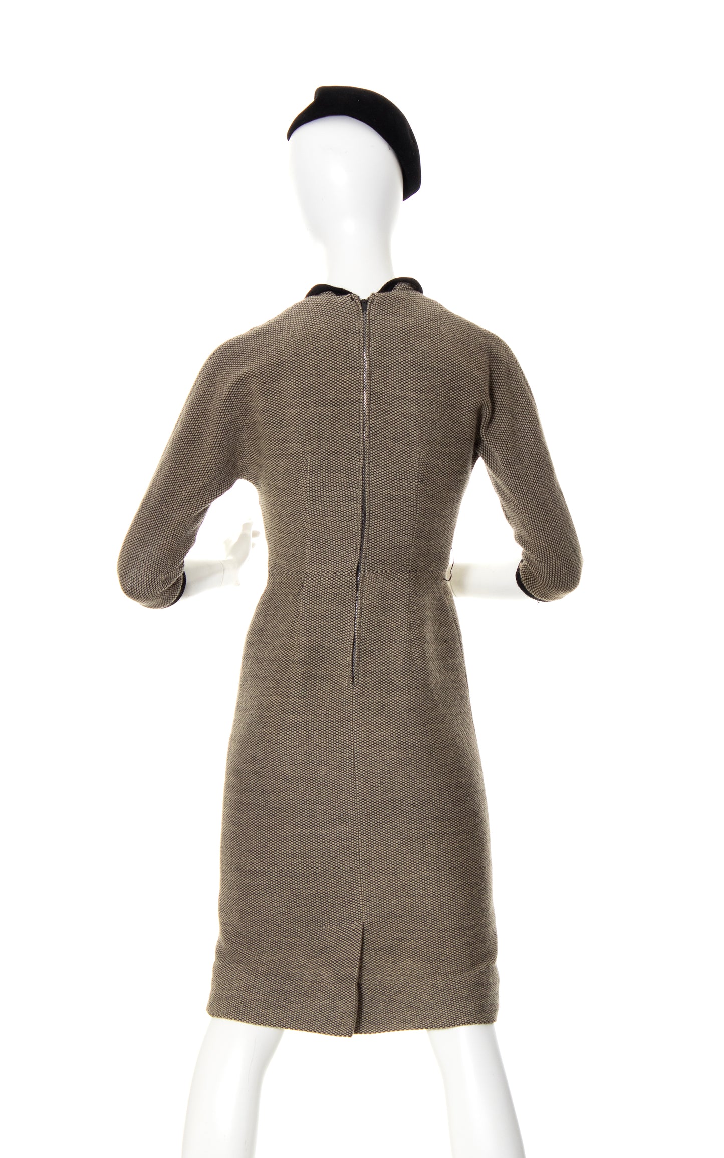 1950s Woven Wool Wiggle Dress | x-small