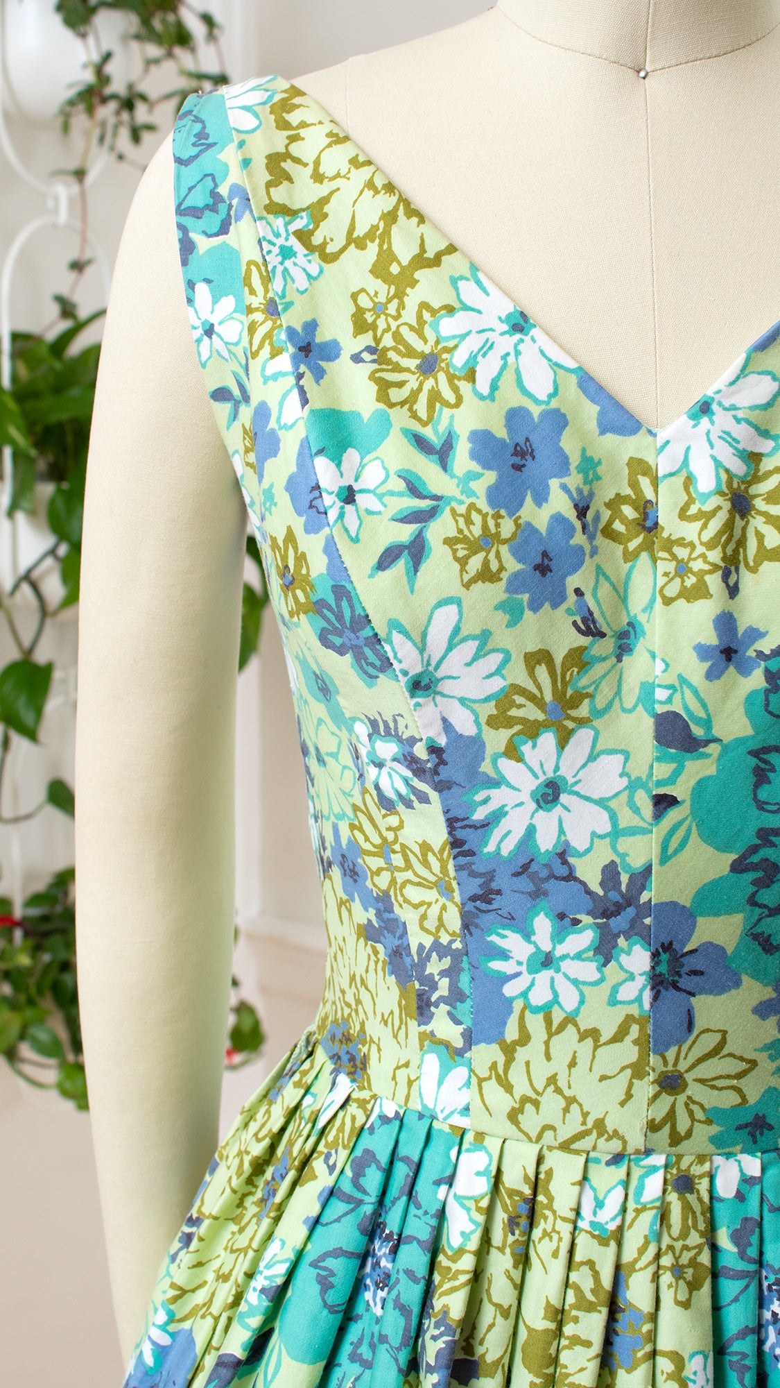 NEW ⭐️ 1950s Floral Cotton Sundress | x-small/small